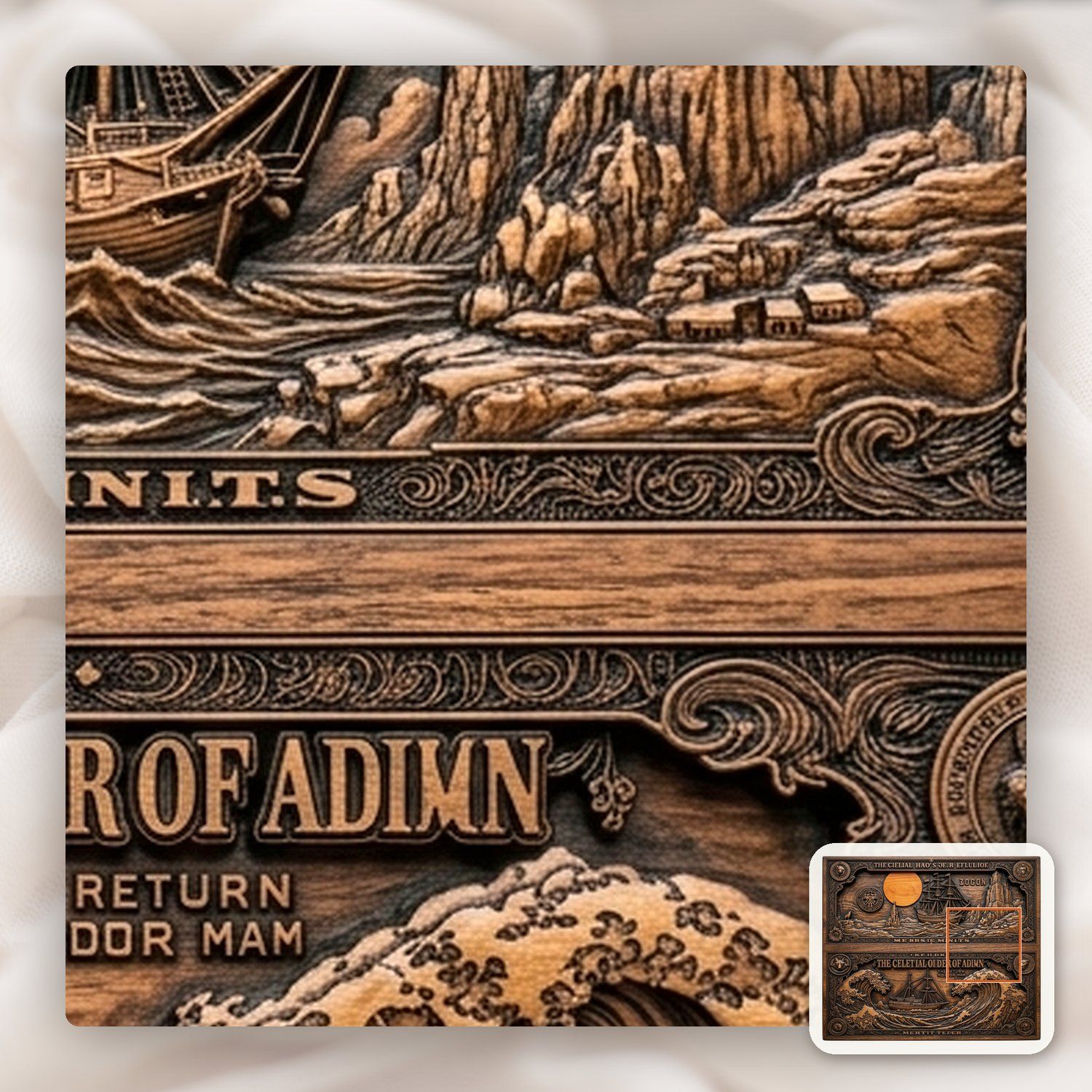 Celestial Sailing Ship CNC Relief STL bas-relief STL — view 12