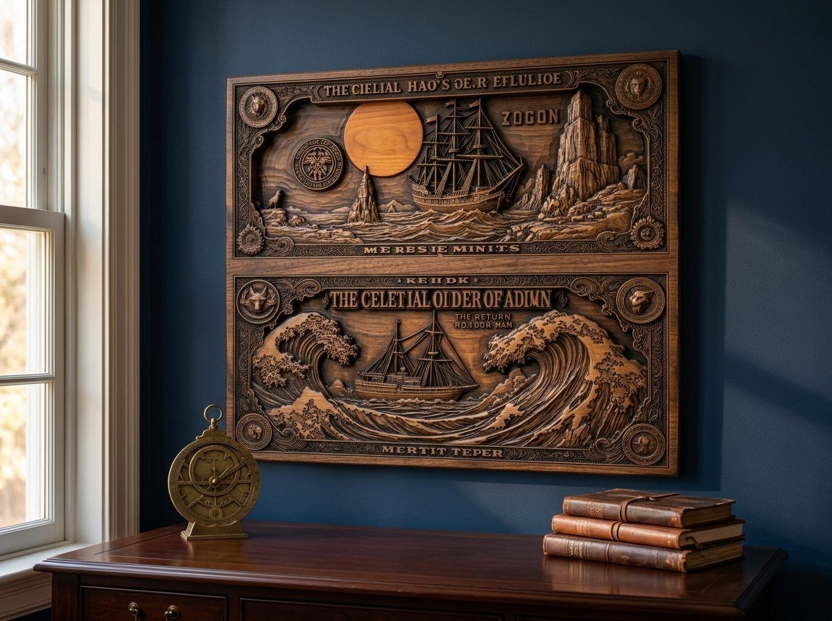 Celestial Sailing Ship CNC Relief STL bas-relief STL — view 13