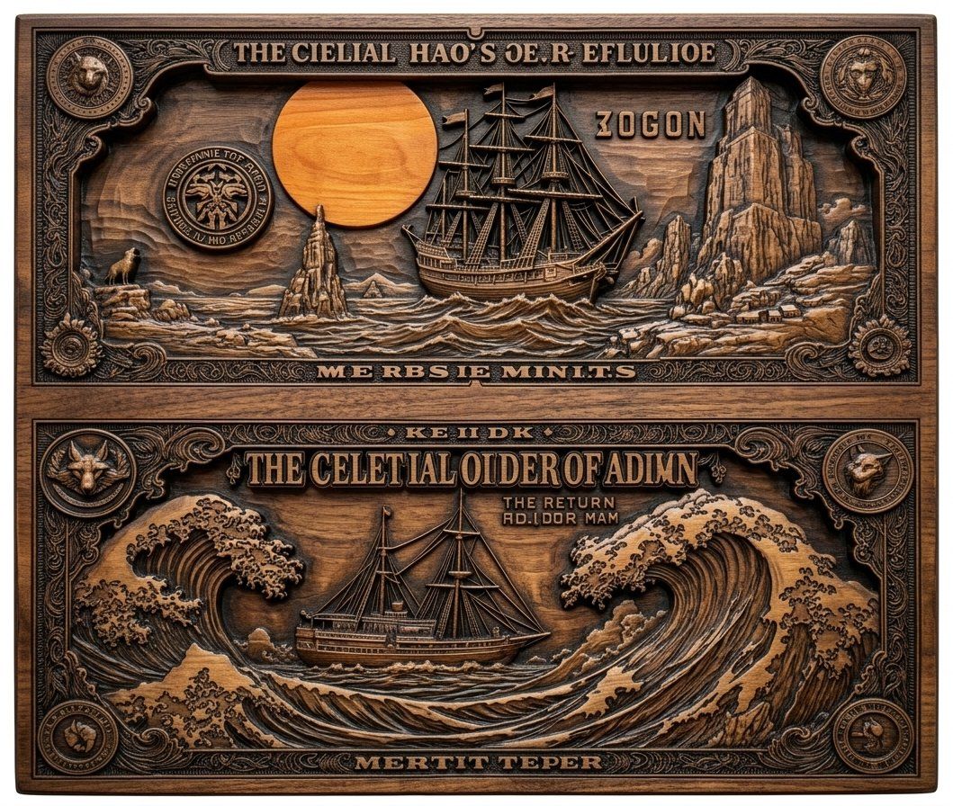 Celestial Sailing Ship CNC Relief STL bas-relief STL — view 4