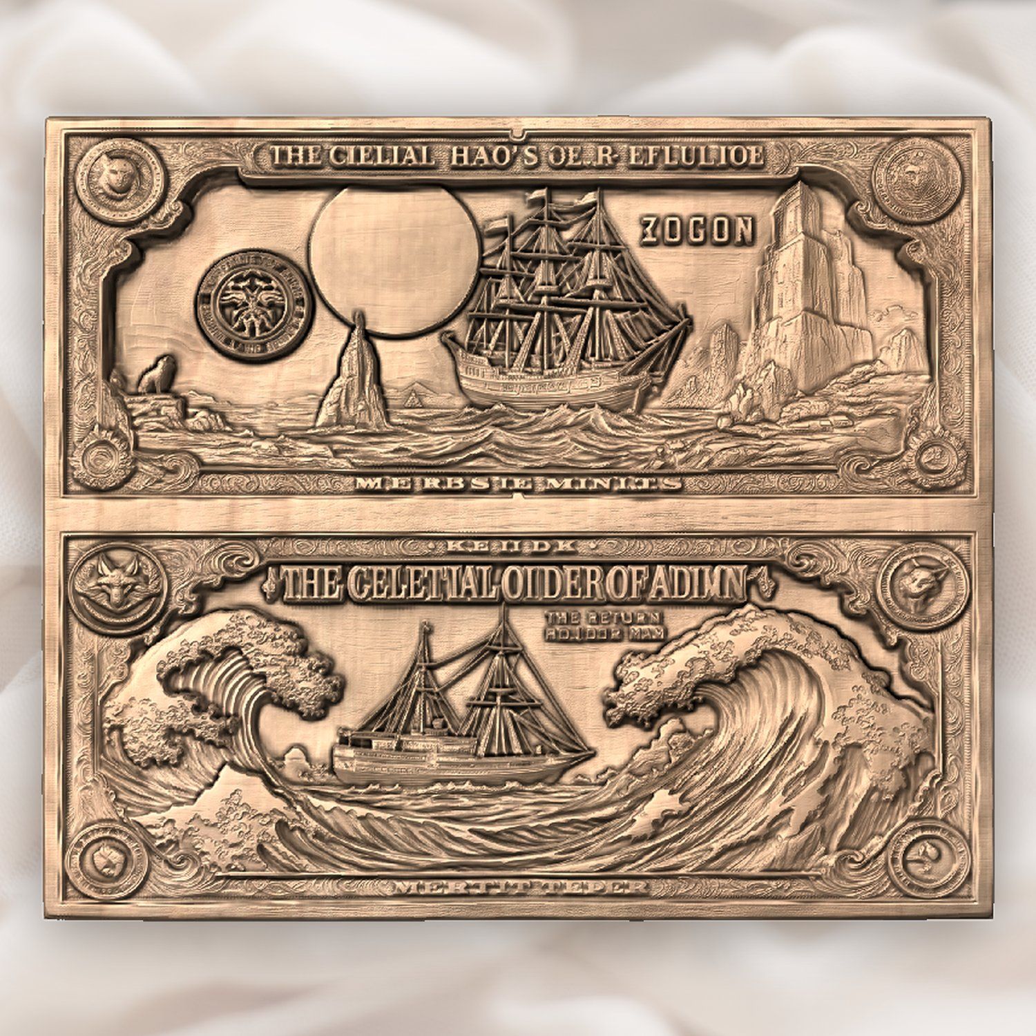 Celestial Sailing Ship CNC Relief STL bas-relief STL — view 5