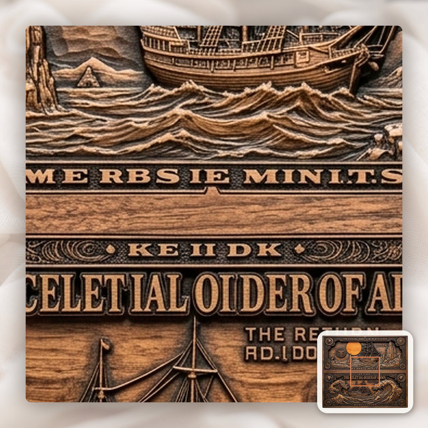 Celestial Sailing Ship CNC Relief STL bas-relief STL — view 11