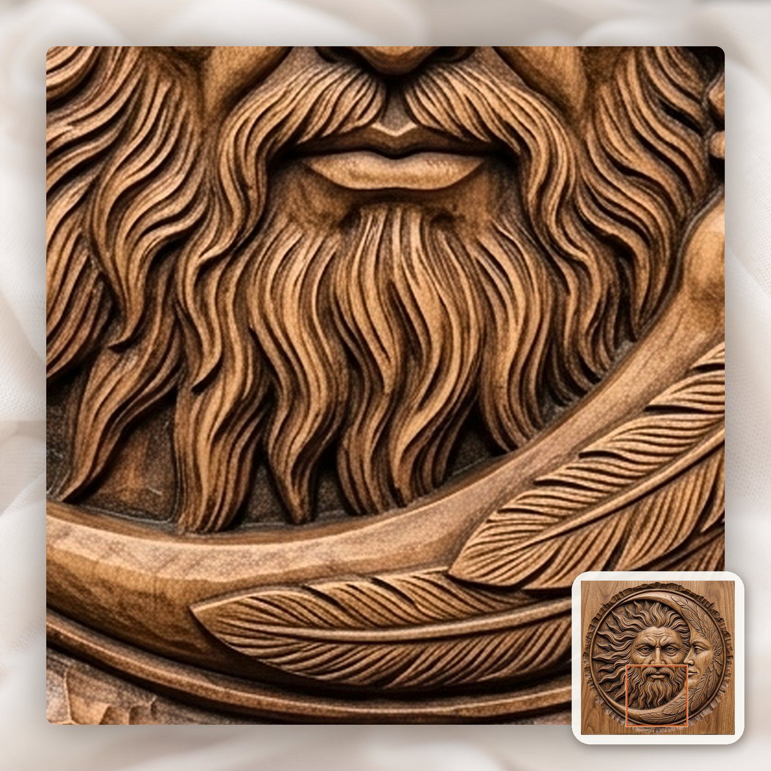 Celestial Sun and Moon Union CNC Relief STL bas-relief STL — view 11