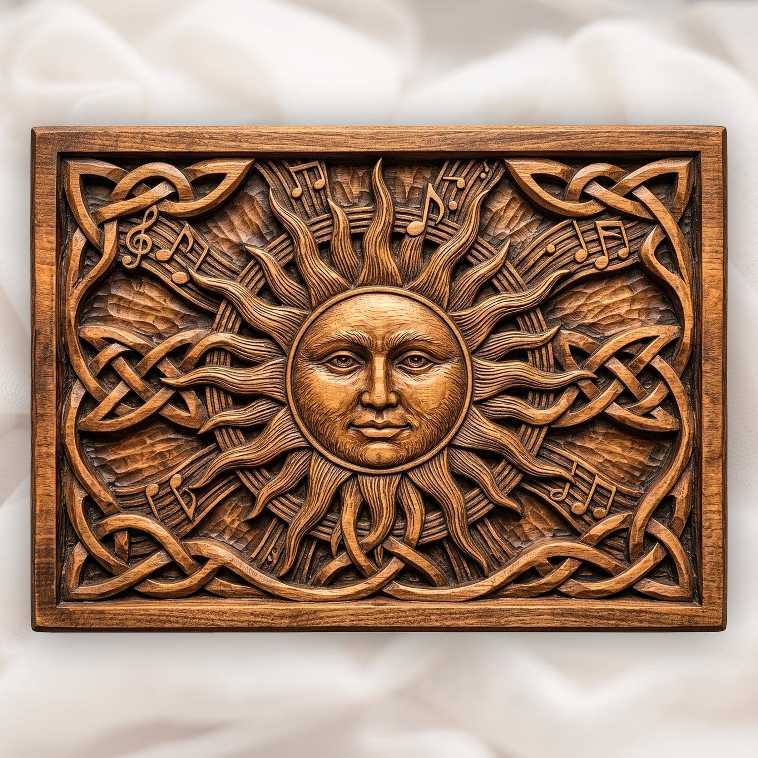 Celestial Sun Music Note Celtic Knotwork CNC Relief STL bas-relief STL design