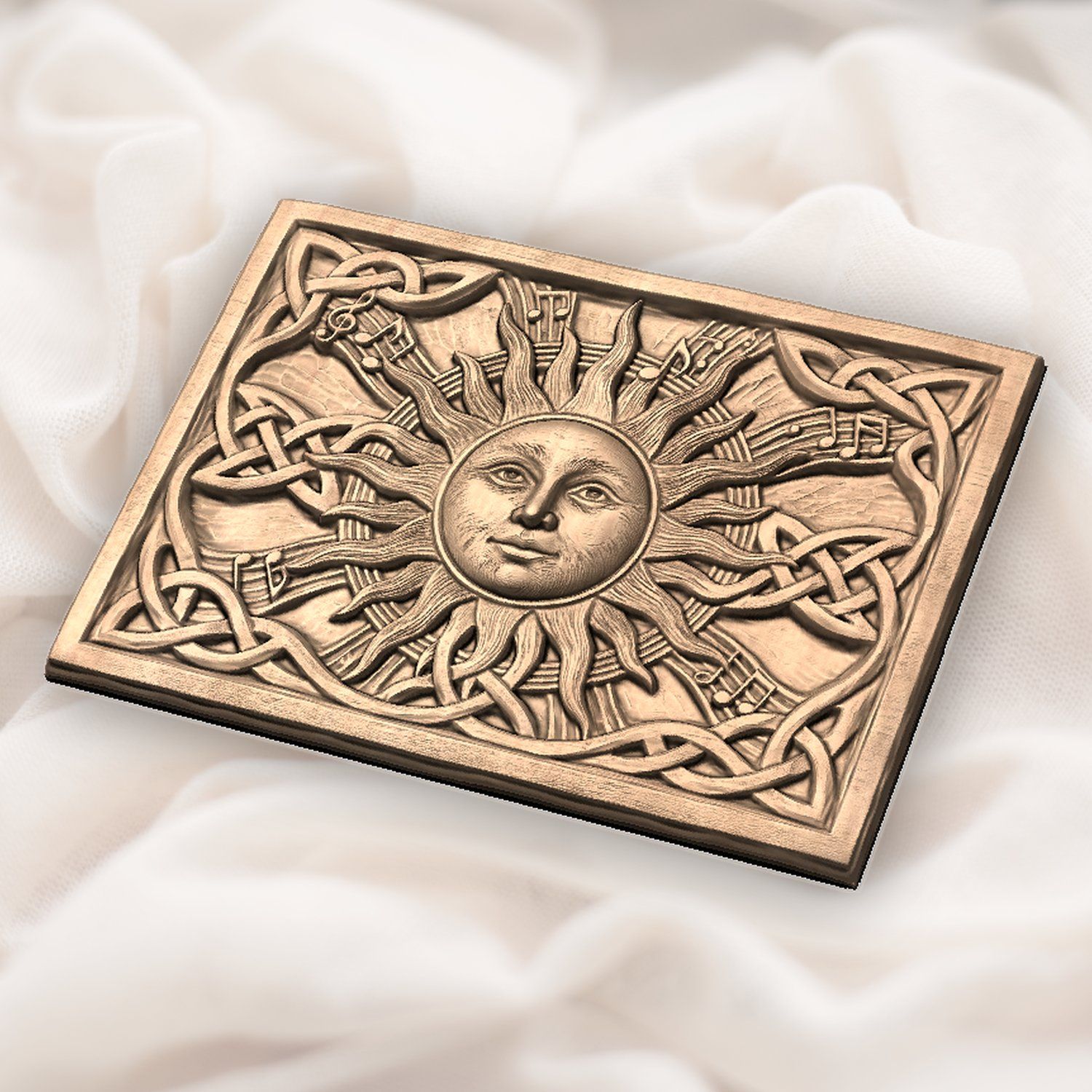 Celestial Sun Music Note Celtic Knotwork CNC Relief STL bas-relief STL — view 6