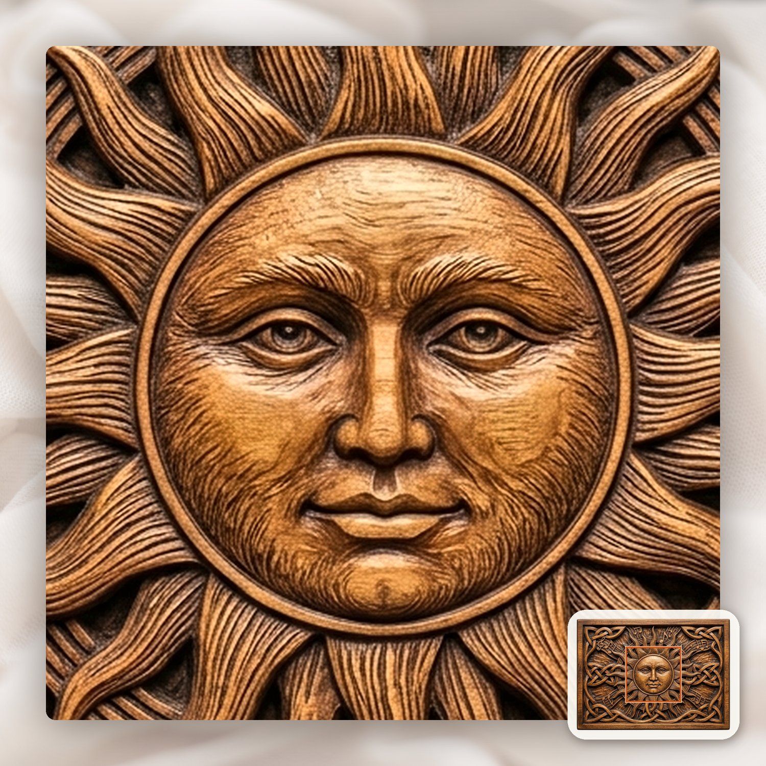 Celestial Sun Music Note Celtic Knotwork CNC Relief STL bas-relief STL — view 11