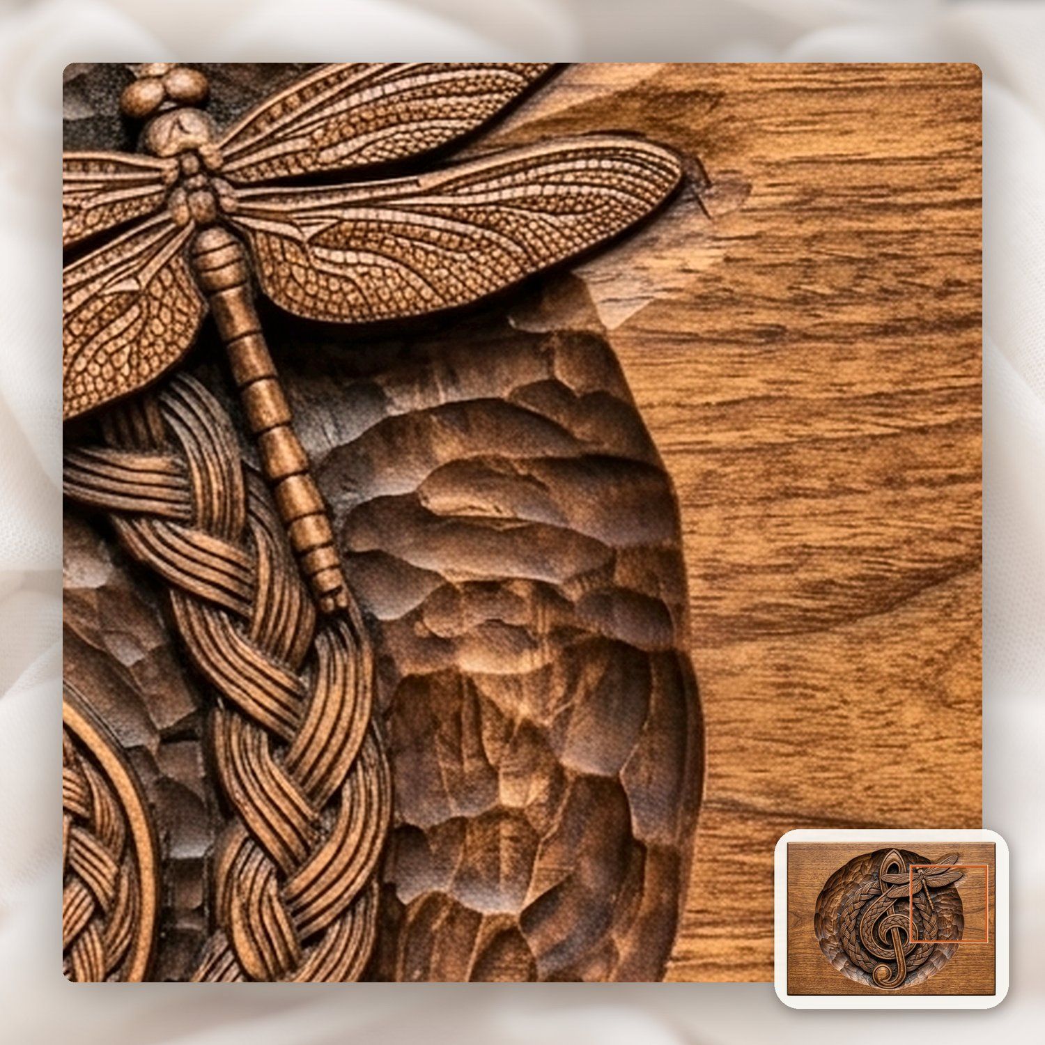 Celtic Braided Treble Clef Dragonfly CNC Relief STL bas-relief STL — view 12
