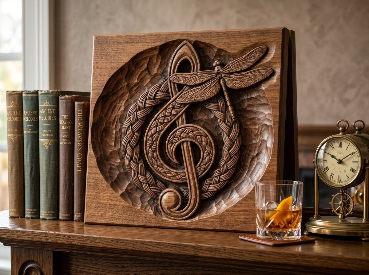 Celtic Braided Treble Clef Dragonfly CNC Relief STL bas-relief STL — view 14