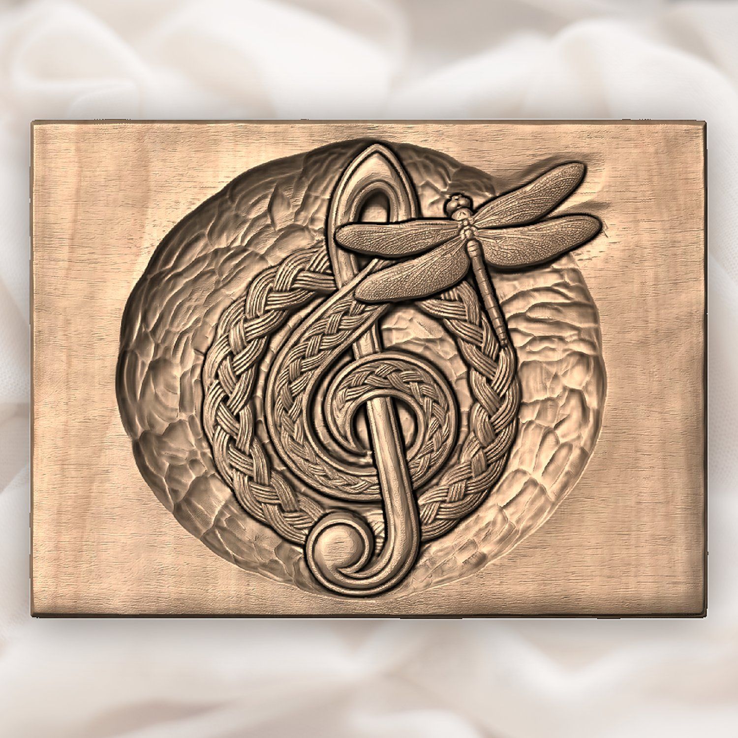 Celtic Braided Treble Clef Dragonfly CNC Relief STL bas-relief STL — view 5