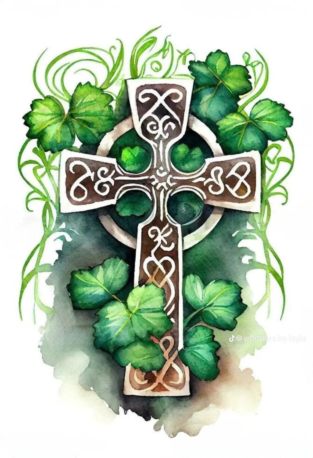 Celtic Cross Grapevine Panel CNC Relief STL bas-relief STL — view 6