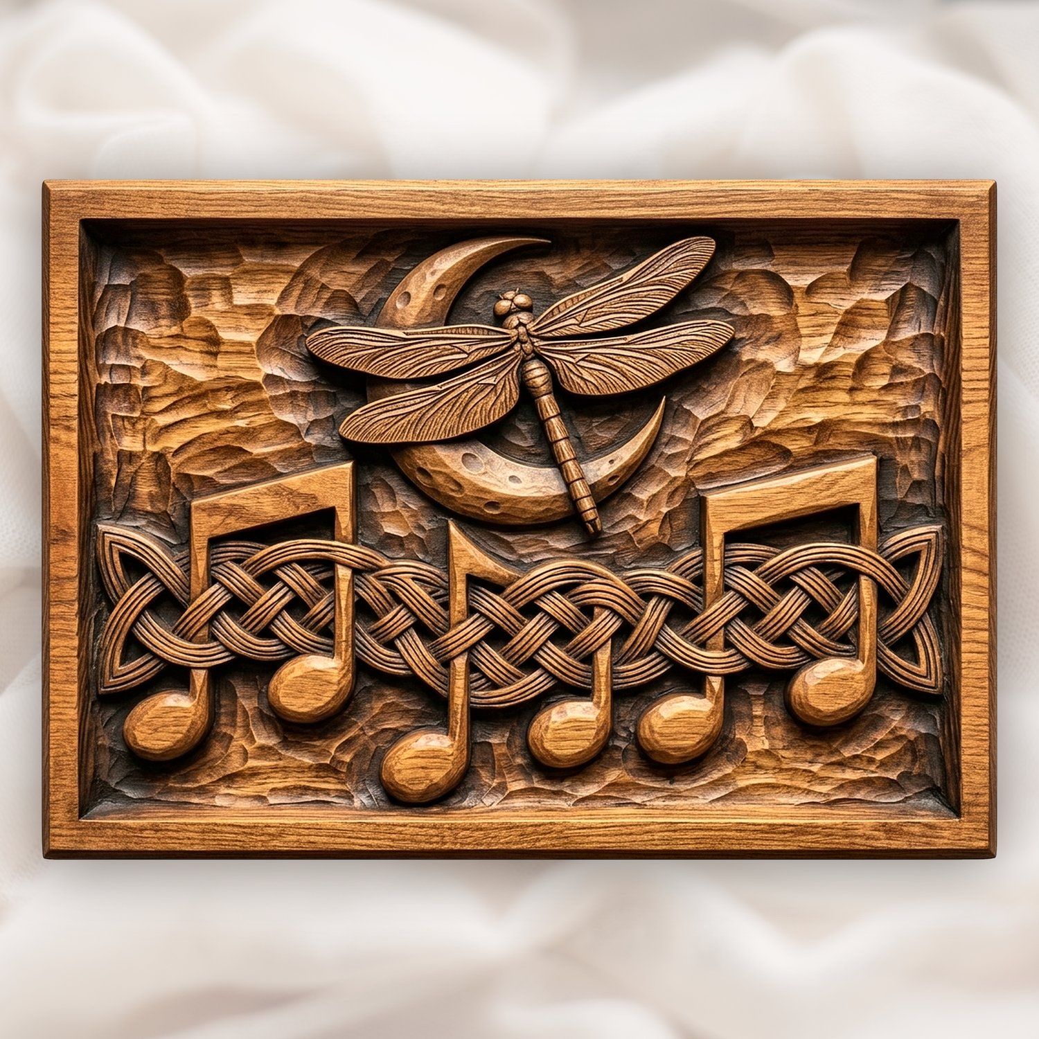 Celtic Dragonfly Moon Music Note CNC Relief STL bas-relief STL design