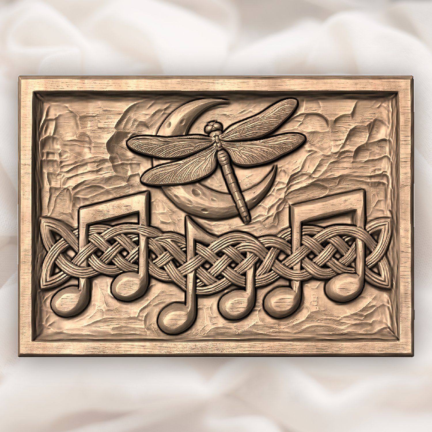 Celtic Dragonfly Moon Music Note CNC Relief STL bas-relief STL — view 5