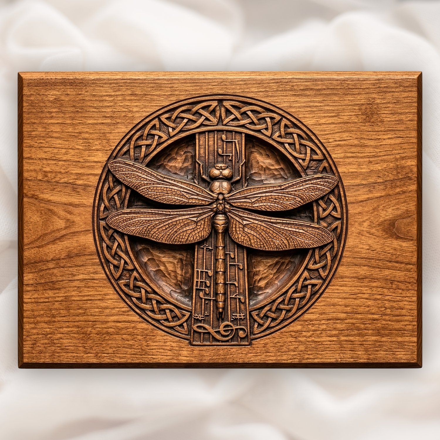 Celtic Dragonfly Music Staff CNC Relief STL bas-relief STL design