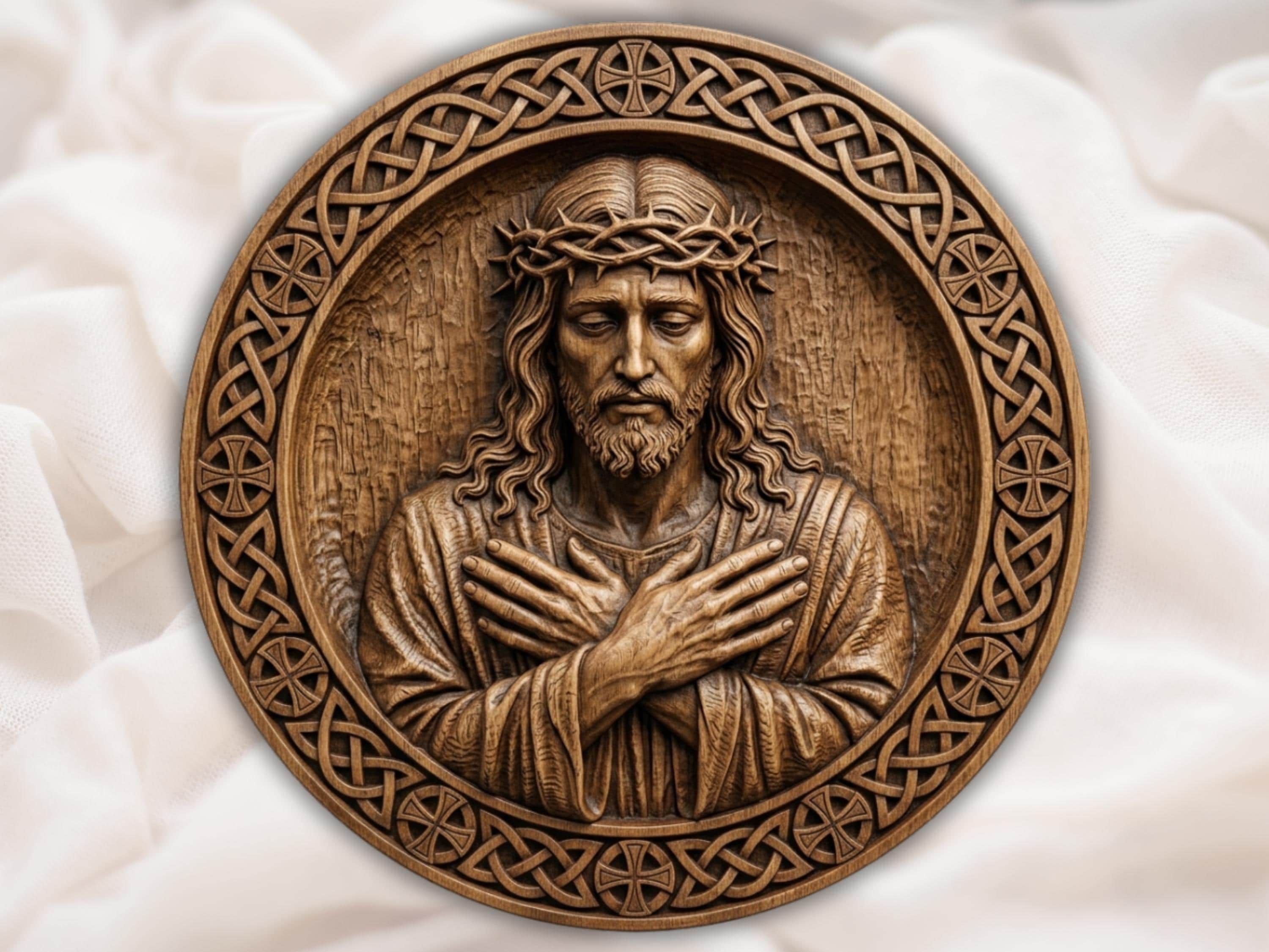 Celtic Jesus Crown of Thorns Relief STL file for CNC router bas-relief STL file for CNC router, laser engraver & 3D printing