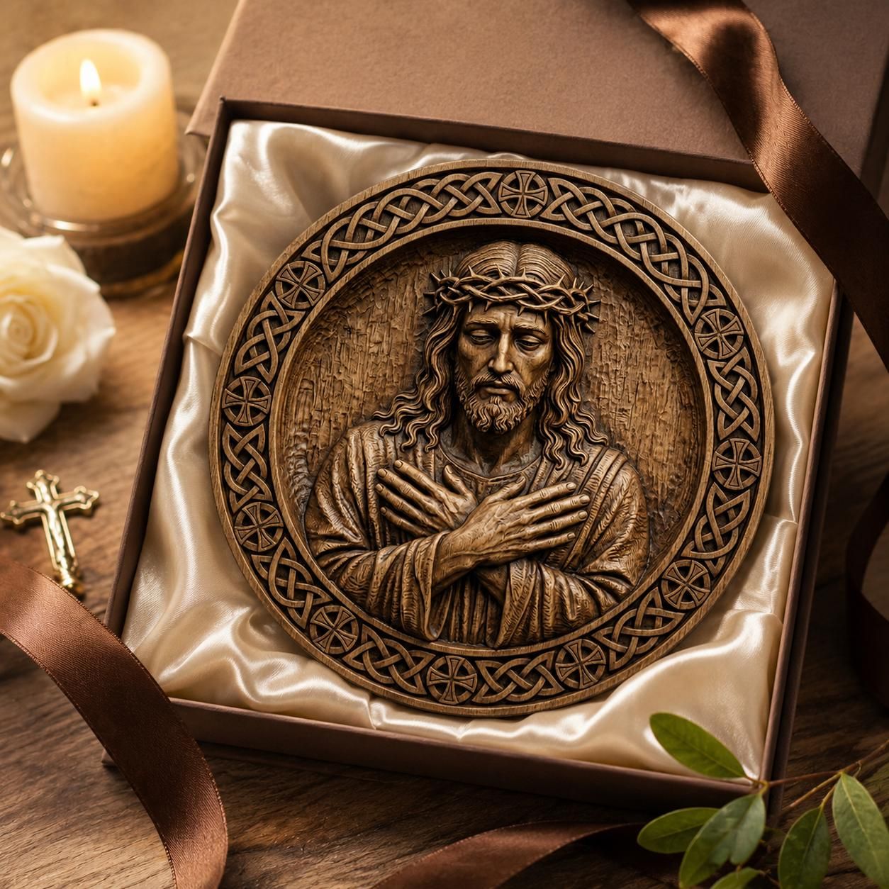 Celtic Jesus Crown of Thorns Relief STL file for CNC router bas-relief STL — view 3