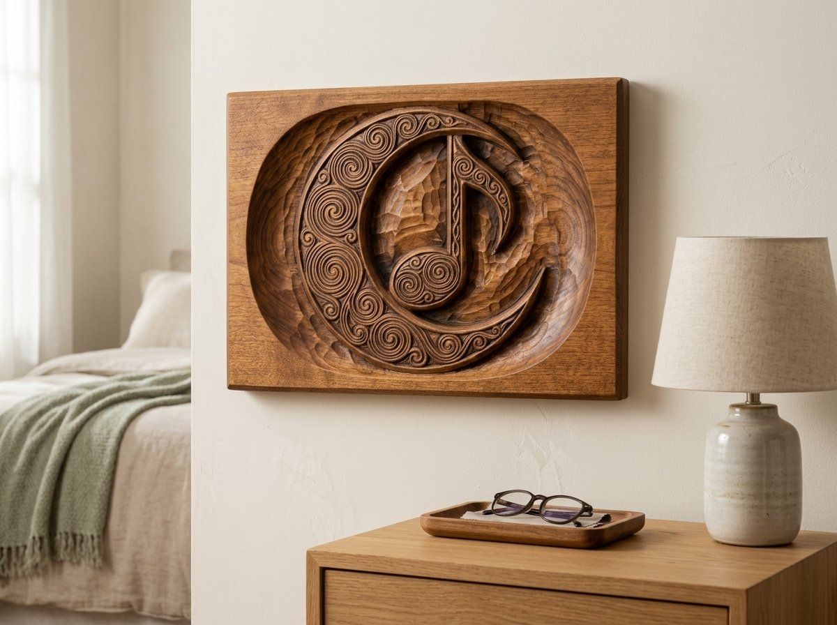 Celtic Moon Music Note CNC Relief STL bas-relief STL — view 14