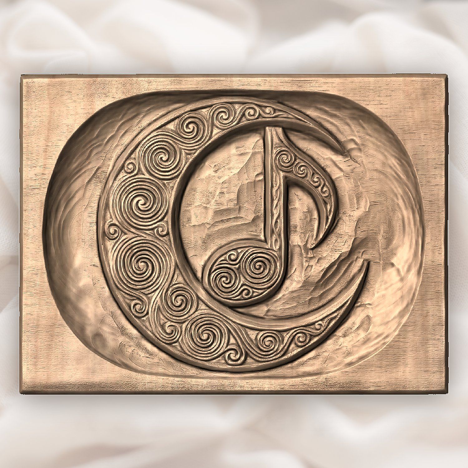 Celtic Moon Music Note CNC Relief STL bas-relief STL — view 5