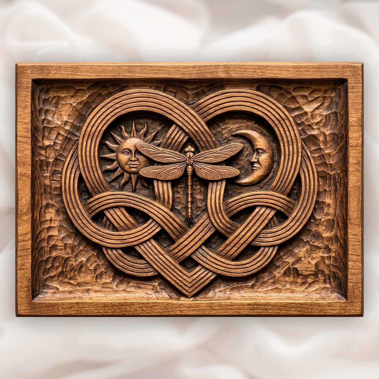 Celtic Music Heart Dragonfly Sun Moon CNC Relief STL bas-relief STL design