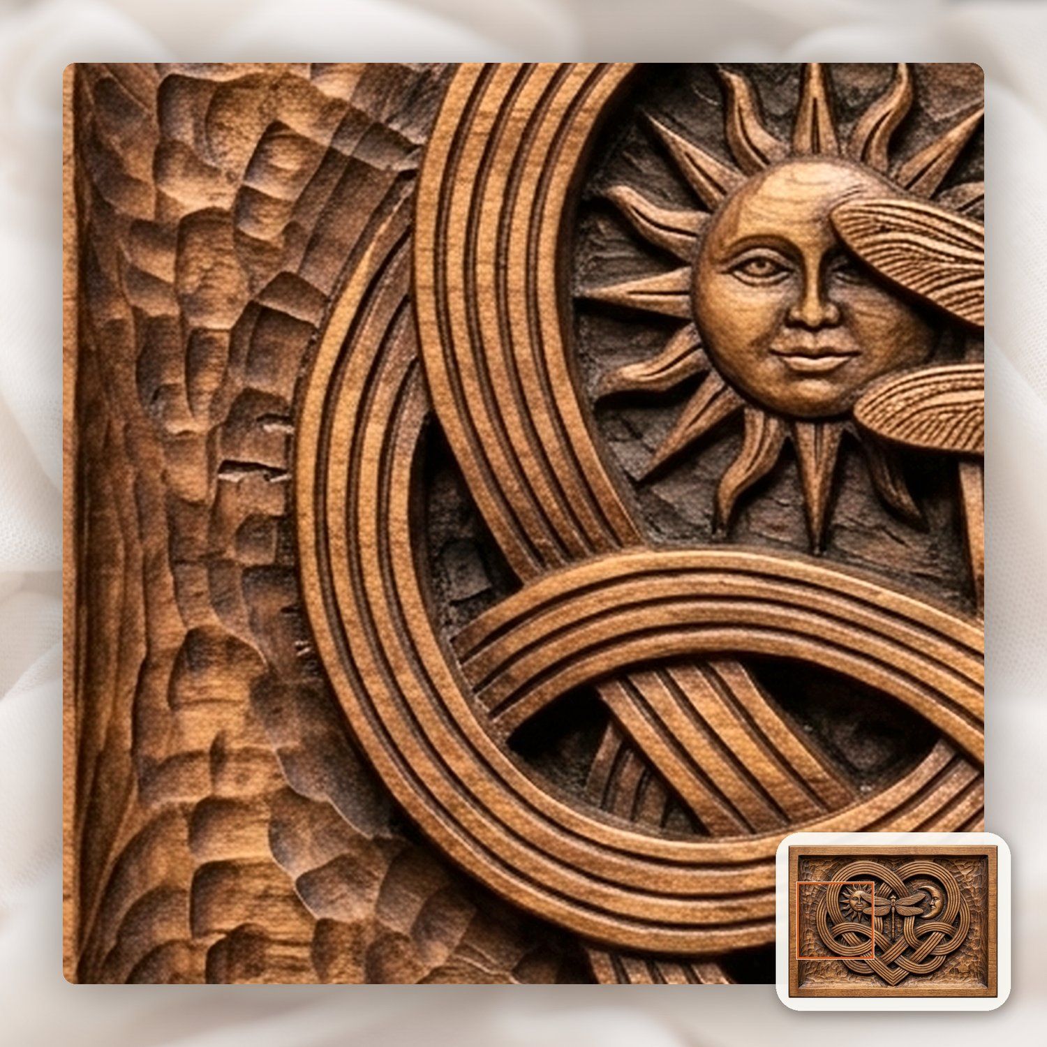 Celtic Music Heart Dragonfly Sun Moon CNC Relief STL bas-relief STL — view 12