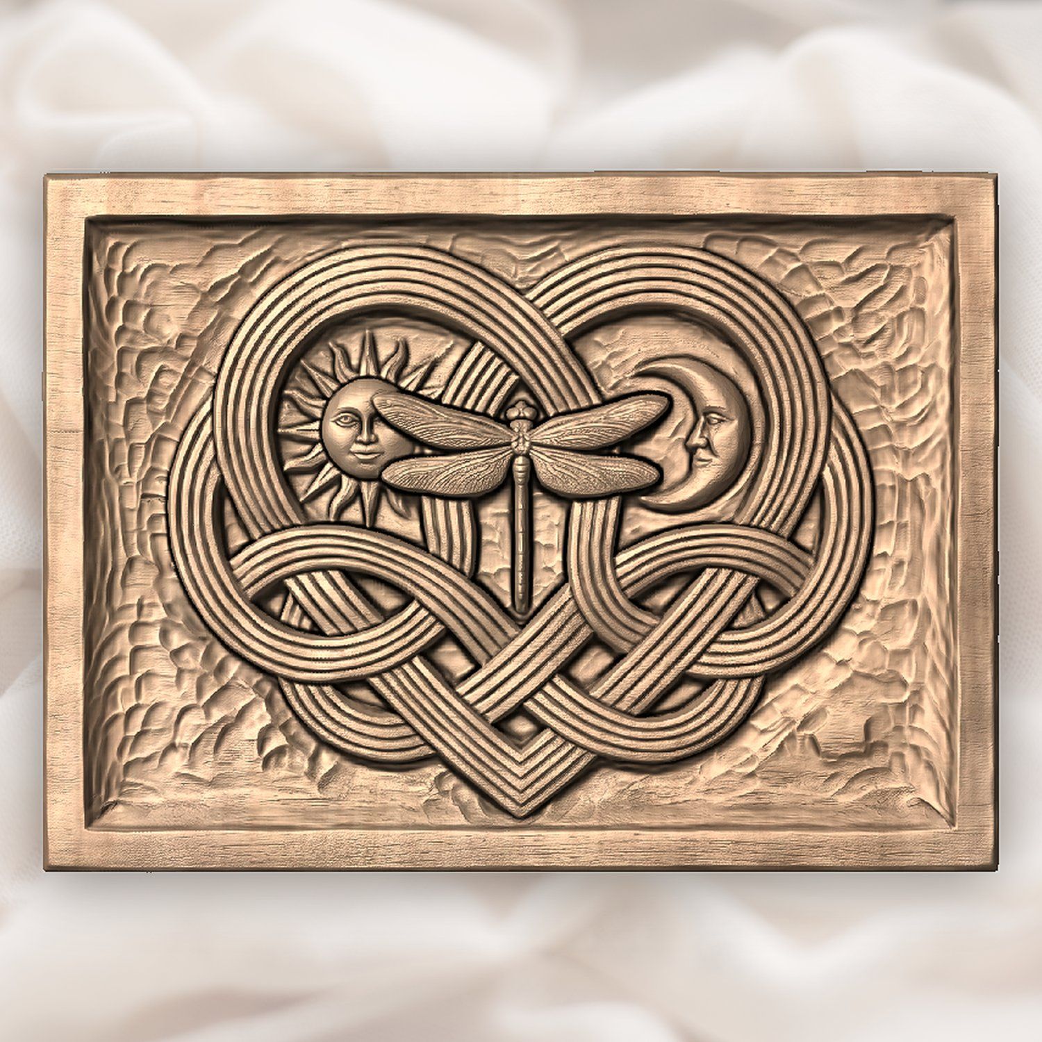 Celtic Music Heart Dragonfly Sun Moon CNC Relief STL bas-relief STL — view 5