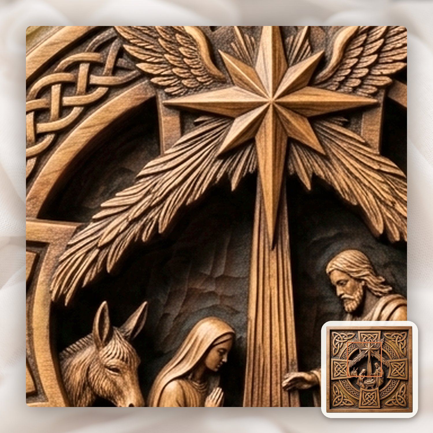 Celtic Nativity Scene Christian Christmas CNC Relief STL bas-relief STL — view 11
