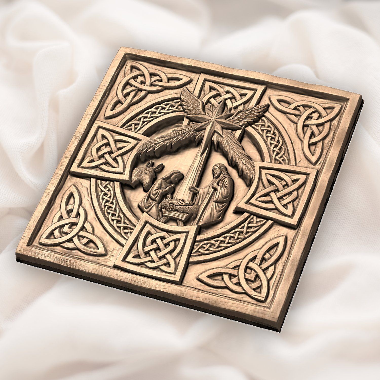 Celtic Nativity Scene Christian Christmas CNC Relief STL bas-relief STL — view 5