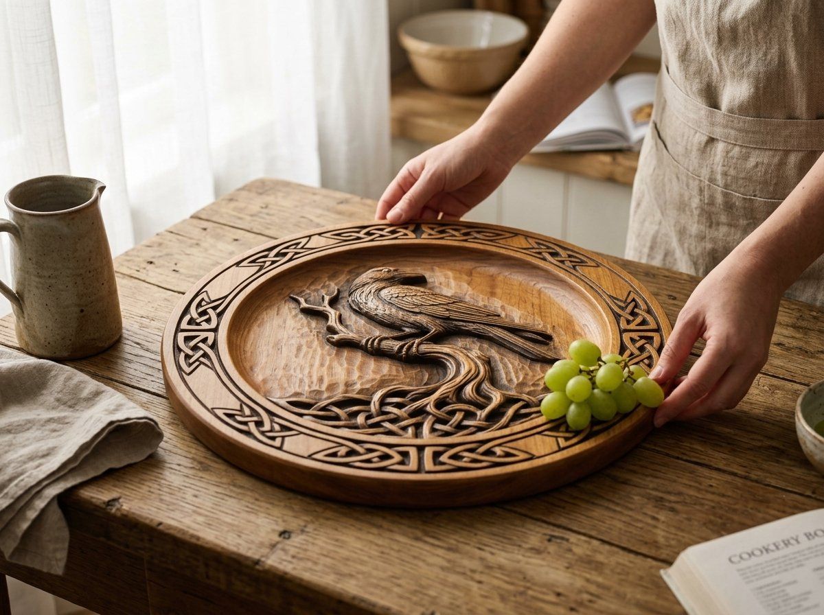 Celtic Raven Serving Platter CNC Relief STL bas-relief STL — view 13