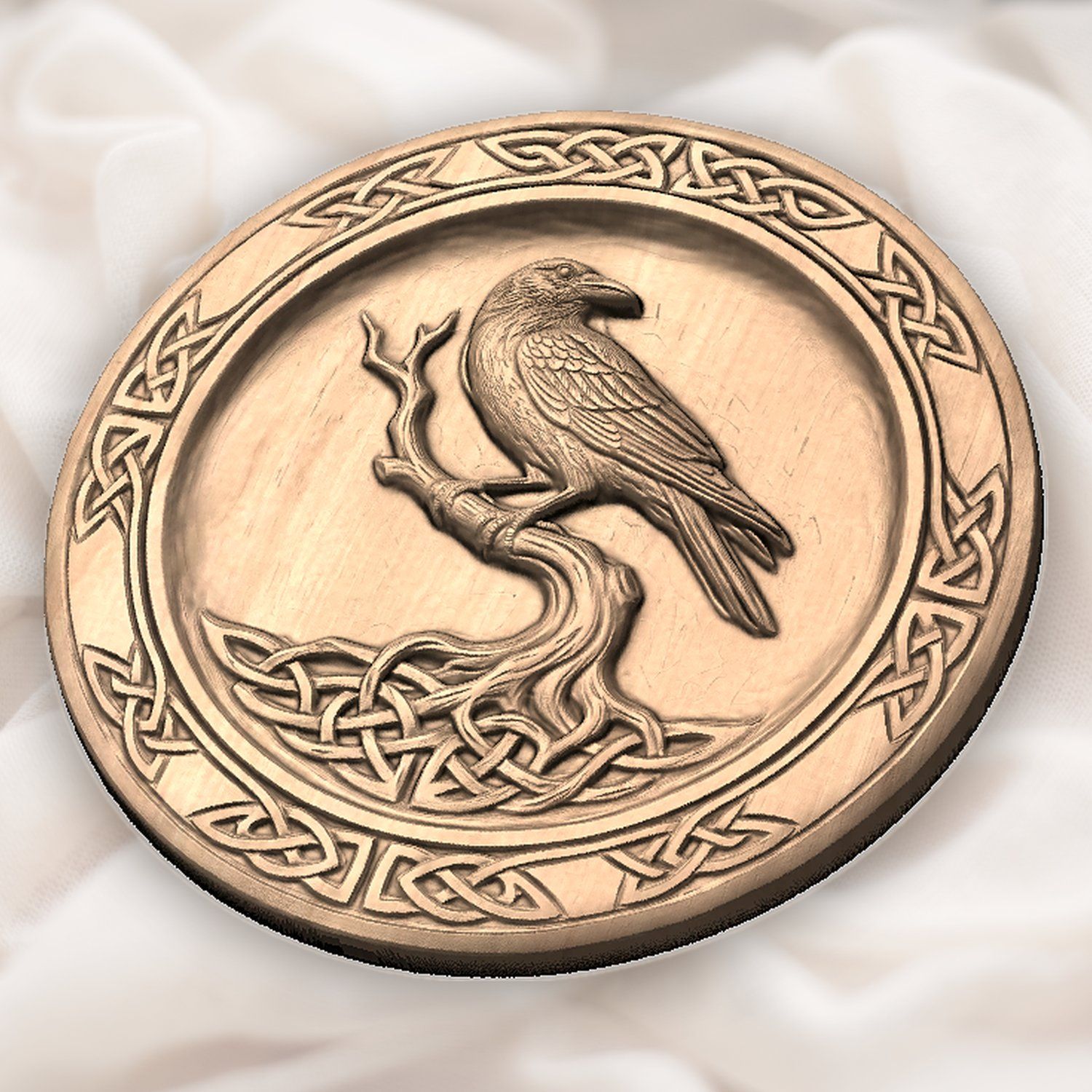 Celtic Raven Serving Platter CNC Relief STL bas-relief STL — view 4