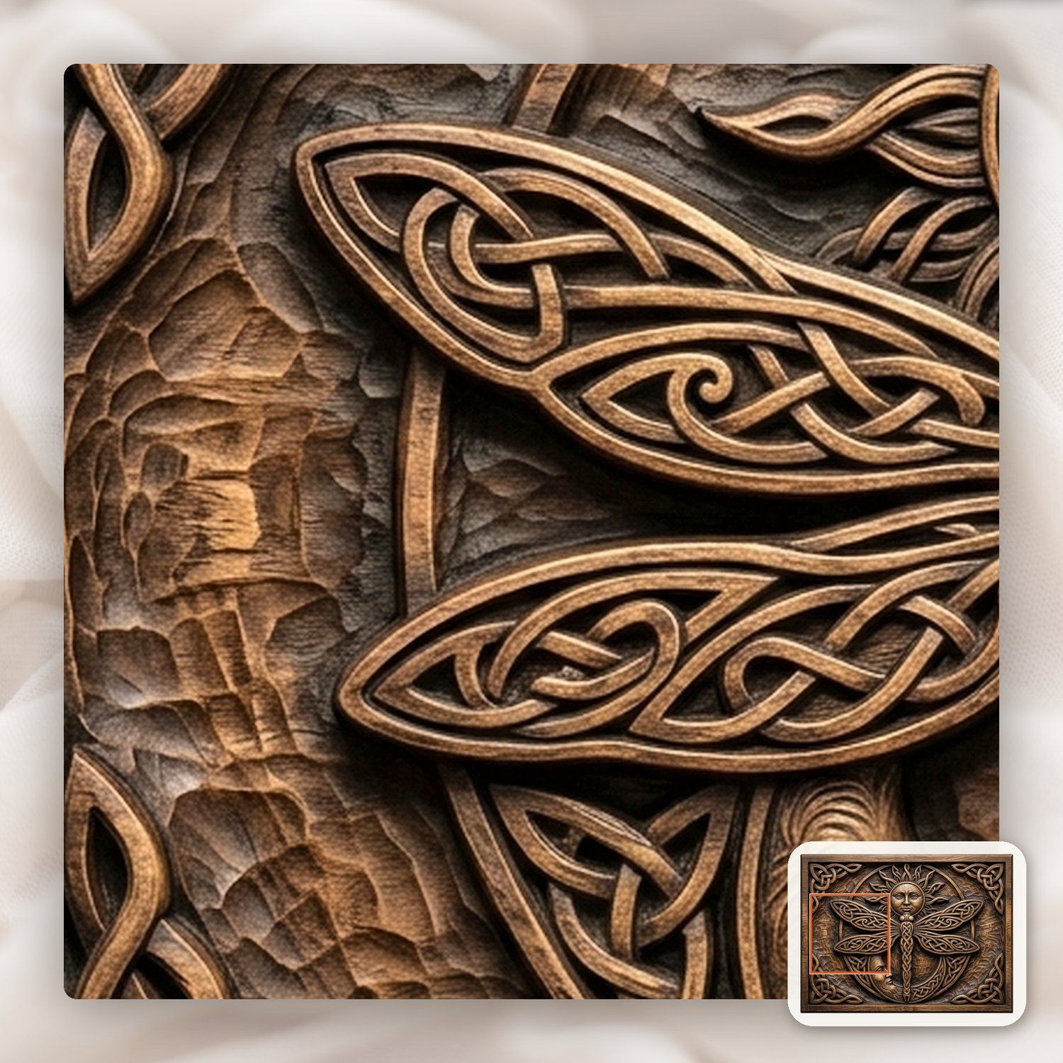 Celtic Sun Moon Dragonfly CNC Relief STL bas-relief STL — view 12
