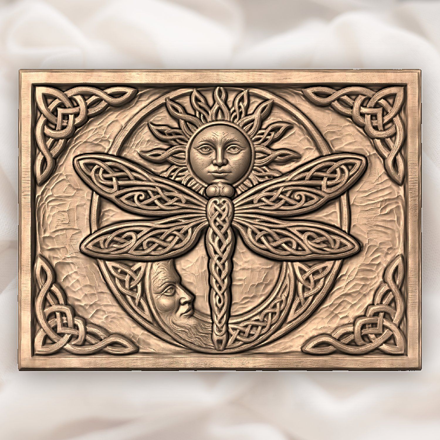 Celtic Sun Moon Dragonfly CNC Relief STL bas-relief STL — view 5