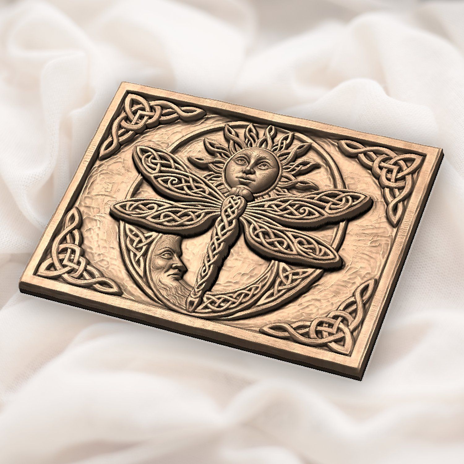 Celtic Sun Moon Dragonfly CNC Relief STL bas-relief STL — view 6