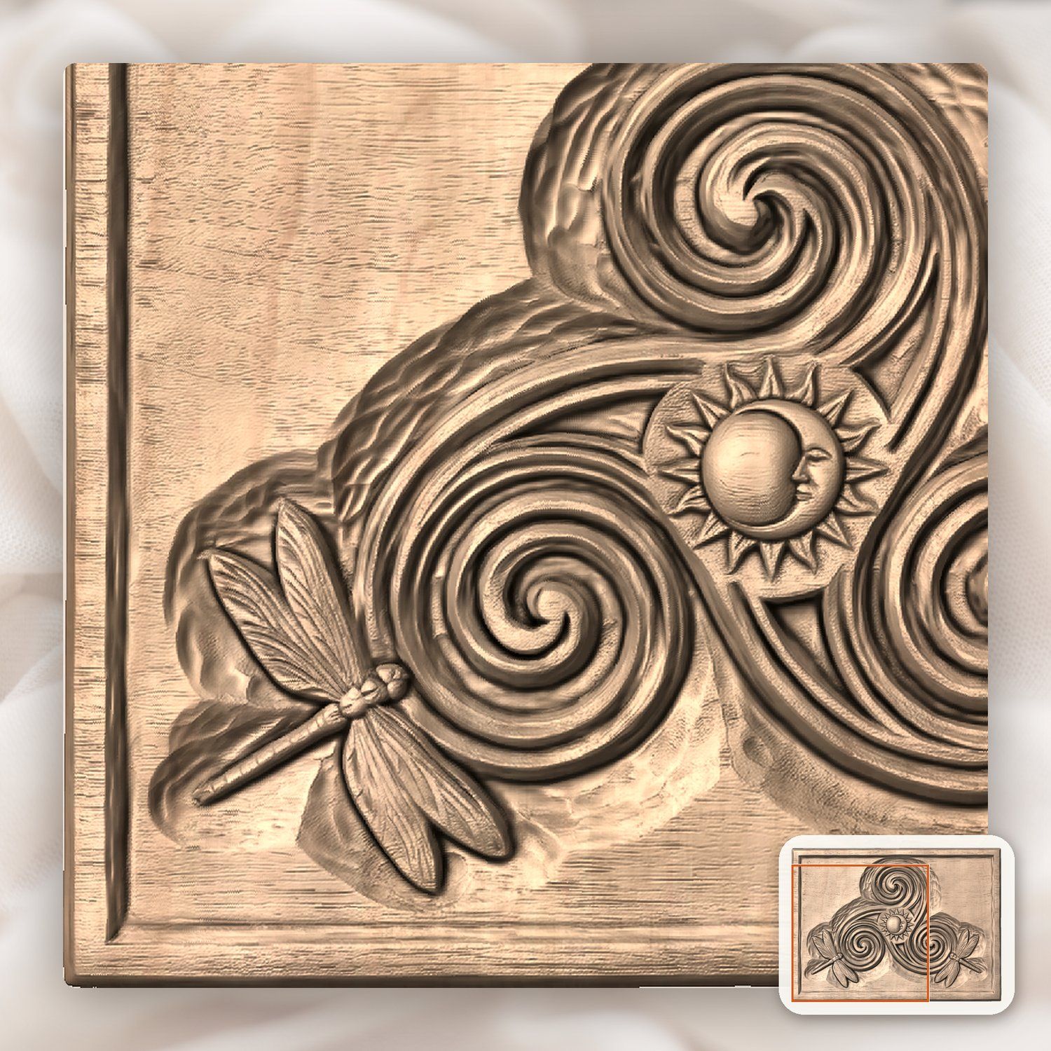 Celtic Triskele Sun Moon CNC Relief STL bas-relief STL — view 8