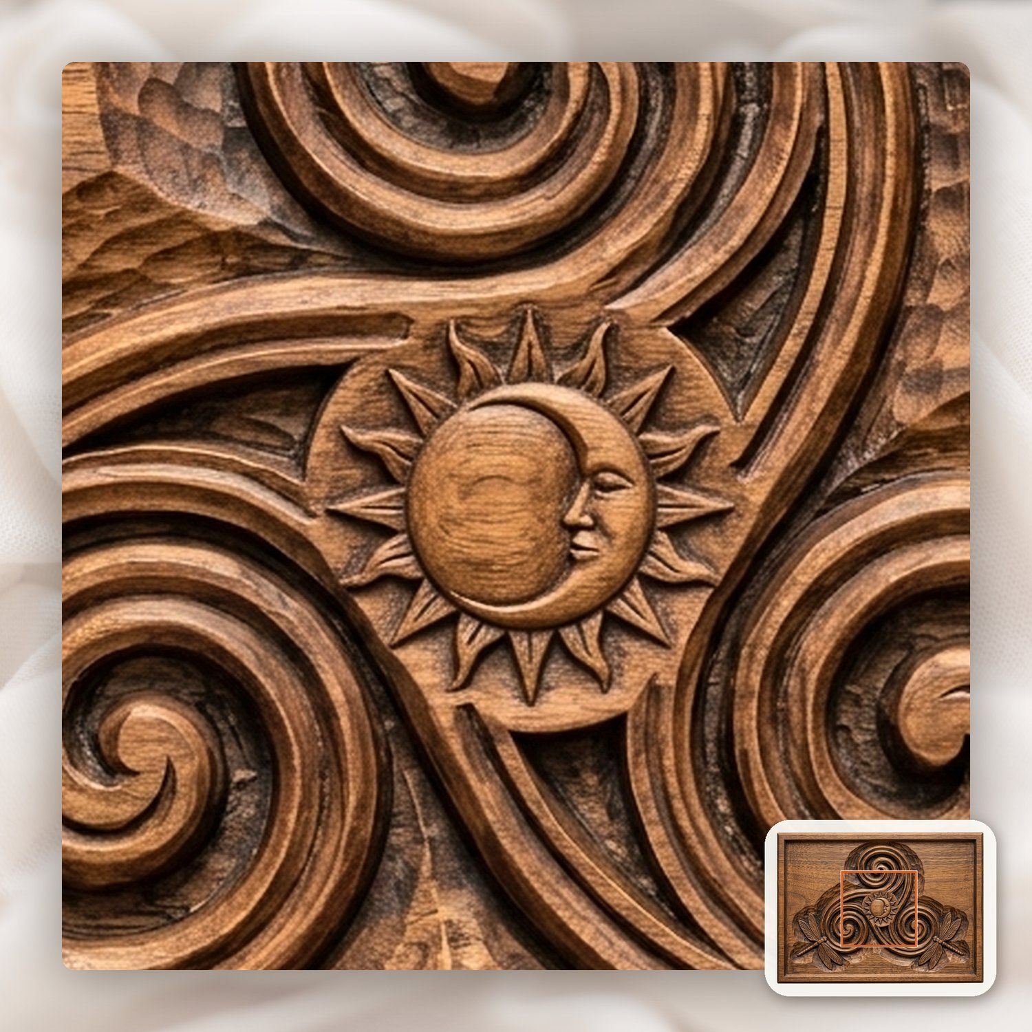 Celtic Triskele Sun Moon CNC Relief STL bas-relief STL — view 11