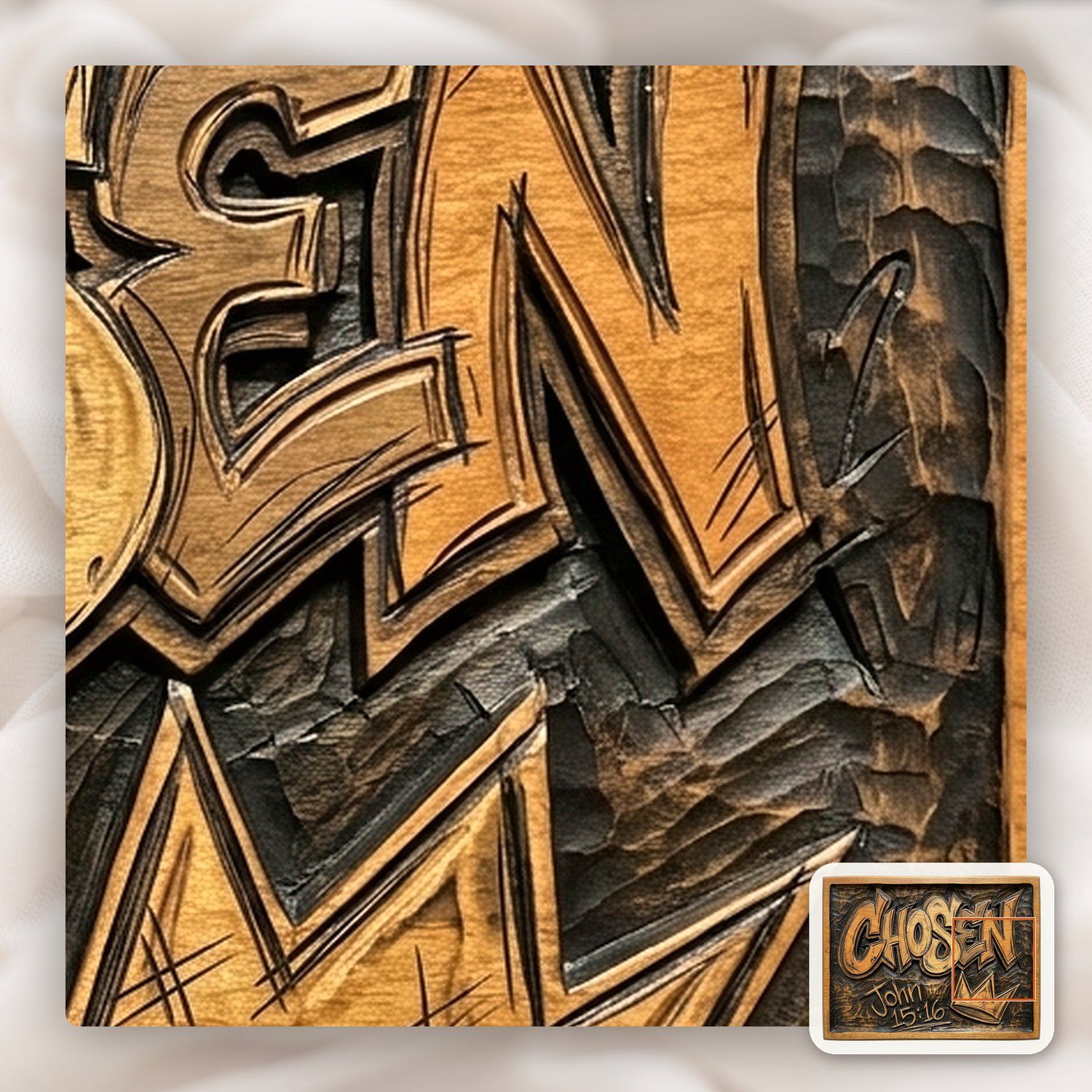 Chosen Scripture Graffiti CNC Relief STL bas-relief STL — view 12