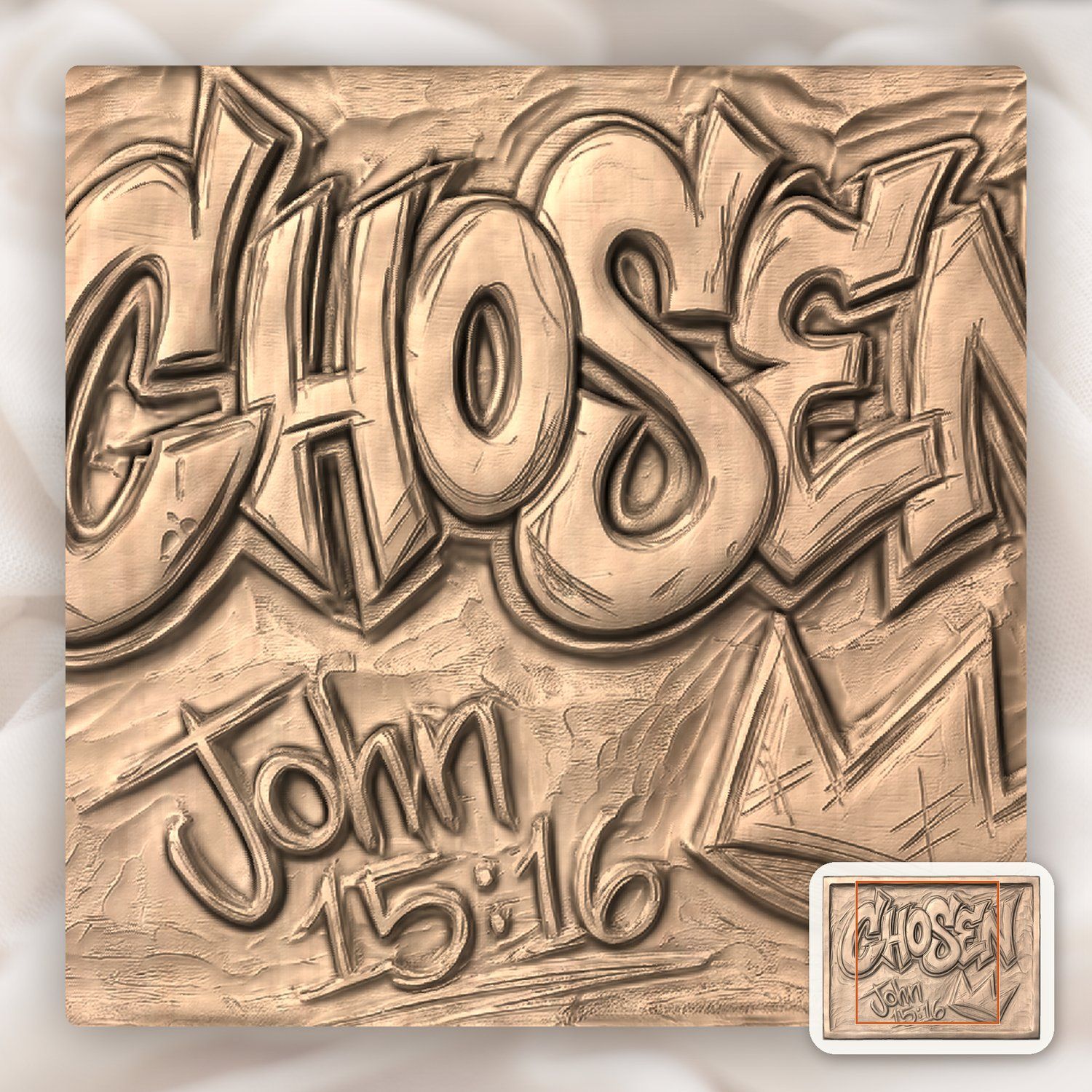 Chosen Scripture Graffiti CNC Relief STL bas-relief STL — view 7
