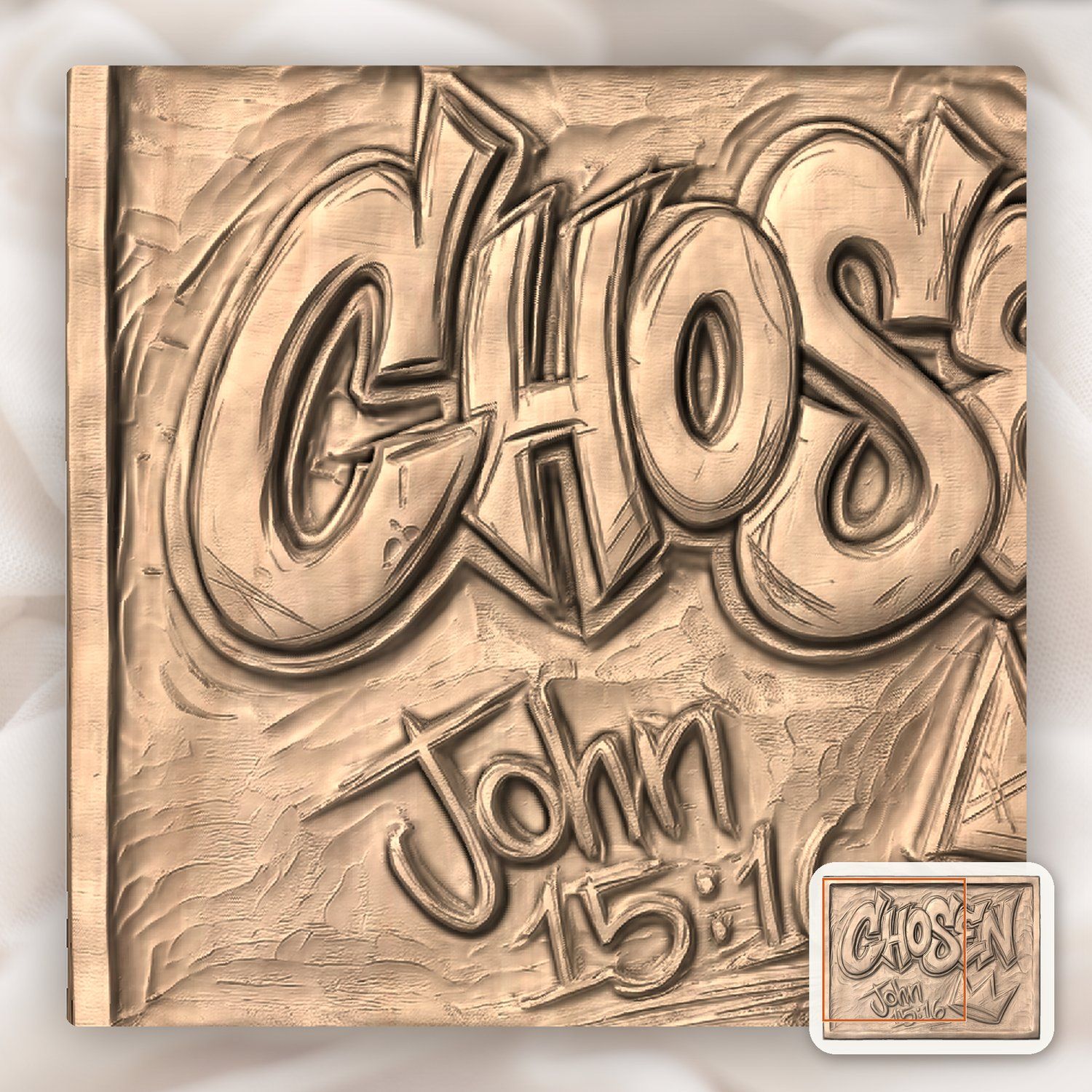 Chosen Scripture Graffiti CNC Relief STL bas-relief STL — view 8