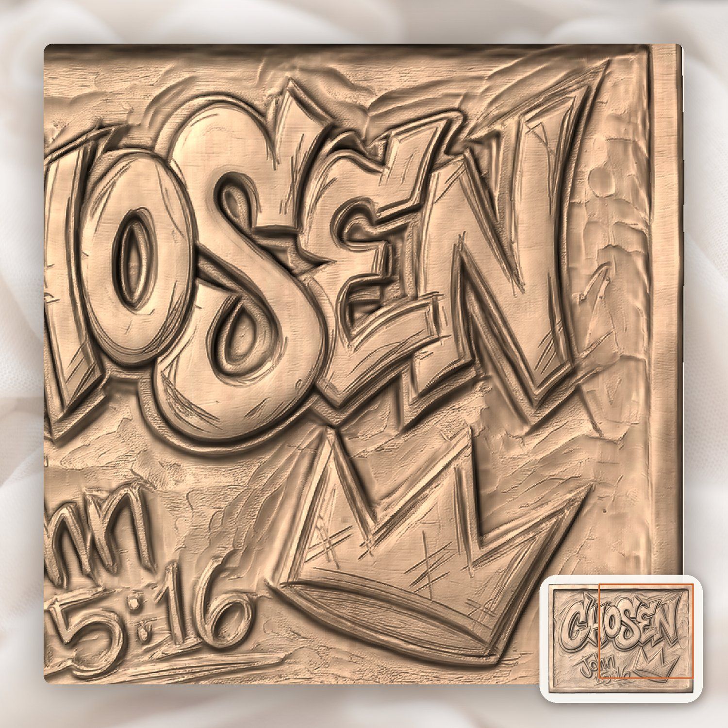 Chosen Scripture Graffiti CNC Relief STL bas-relief STL — view 9