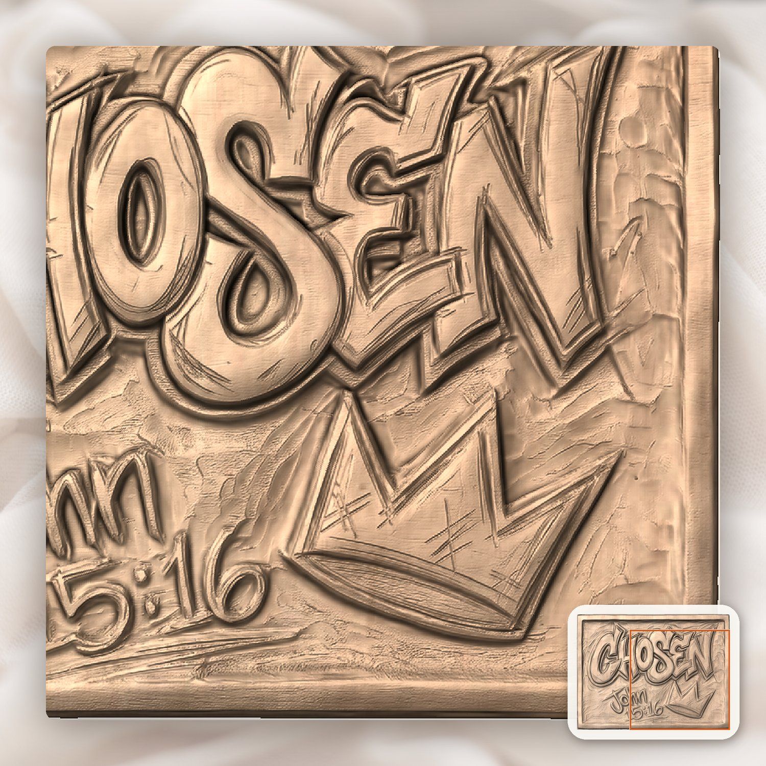 Chosen Scripture Graffiti CNC Relief STL bas-relief STL — view 10