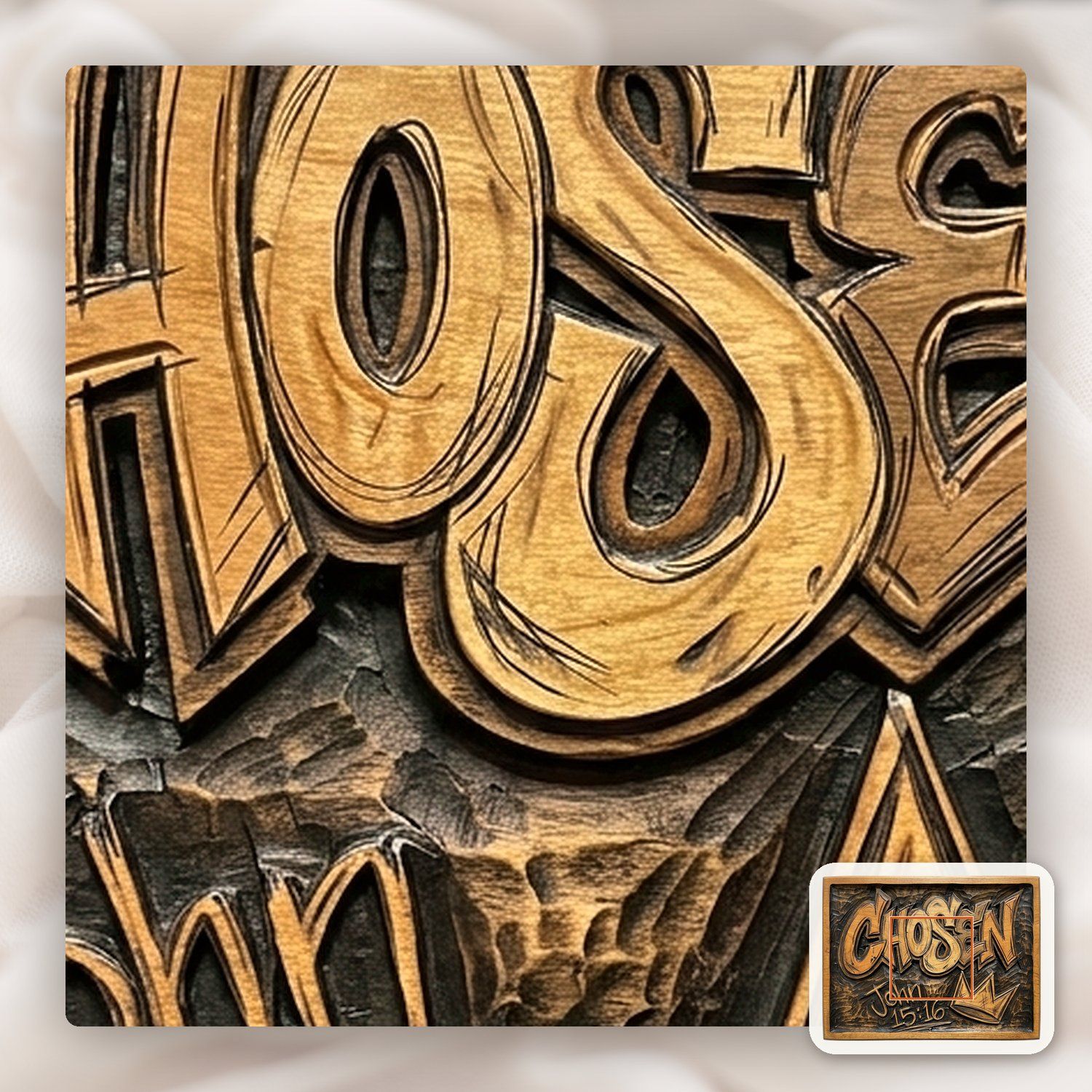 Chosen Scripture Graffiti CNC Relief STL bas-relief STL — view 11