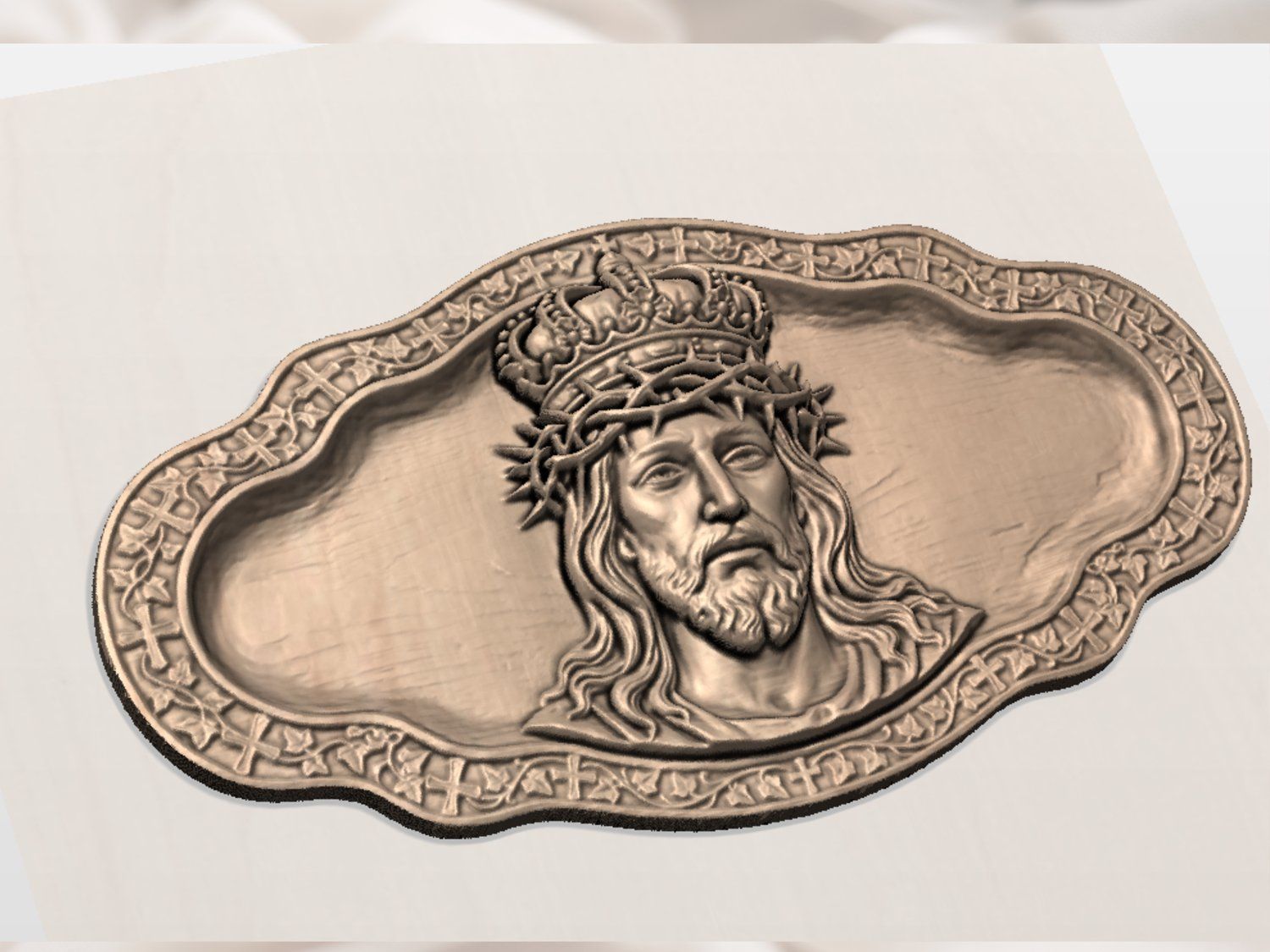Christ King of Kings Relief Wall Art bas-relief STL — view 2