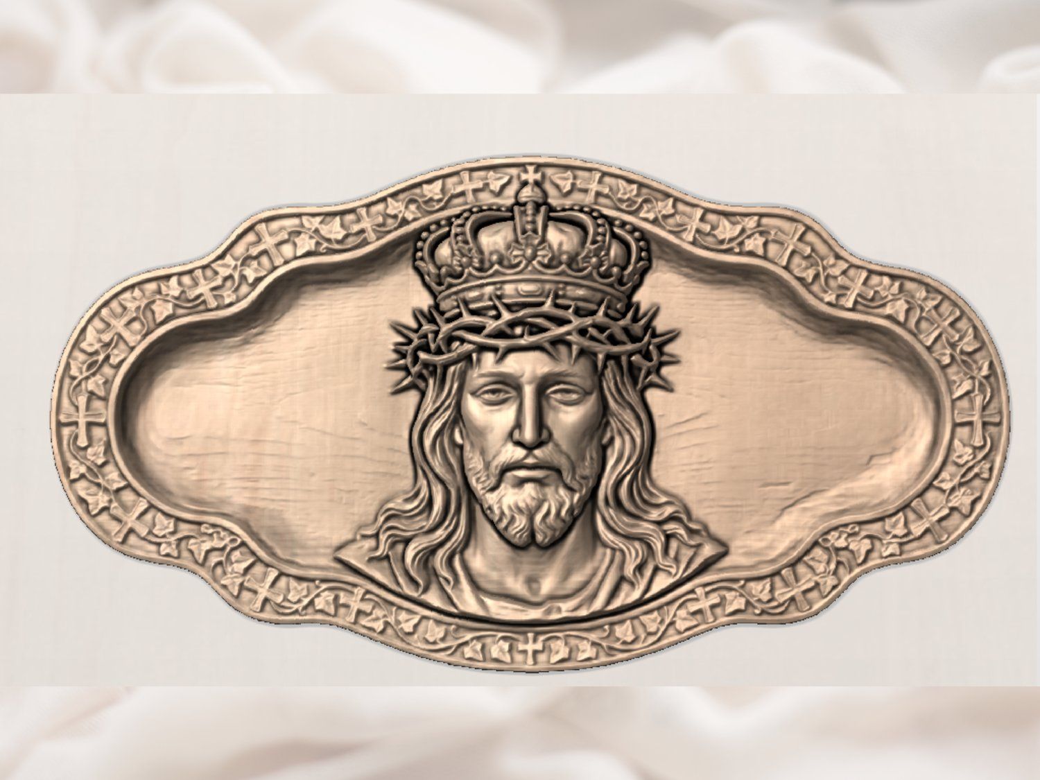 Christ King of Kings Relief Wall Art bas-relief STL — view 3