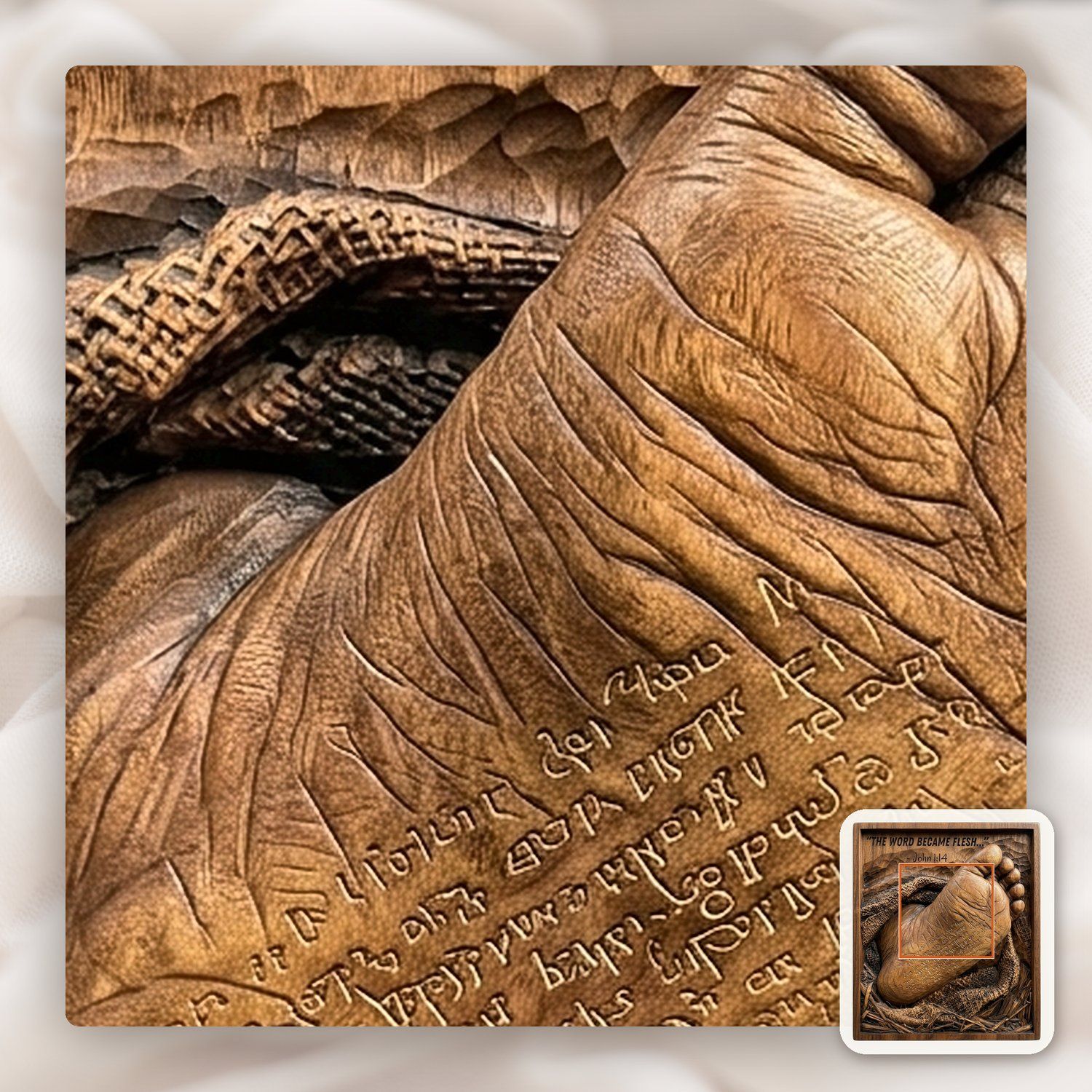 Christian Baby Foot John 1:14 CNC Relief STL bas-relief STL — view 12