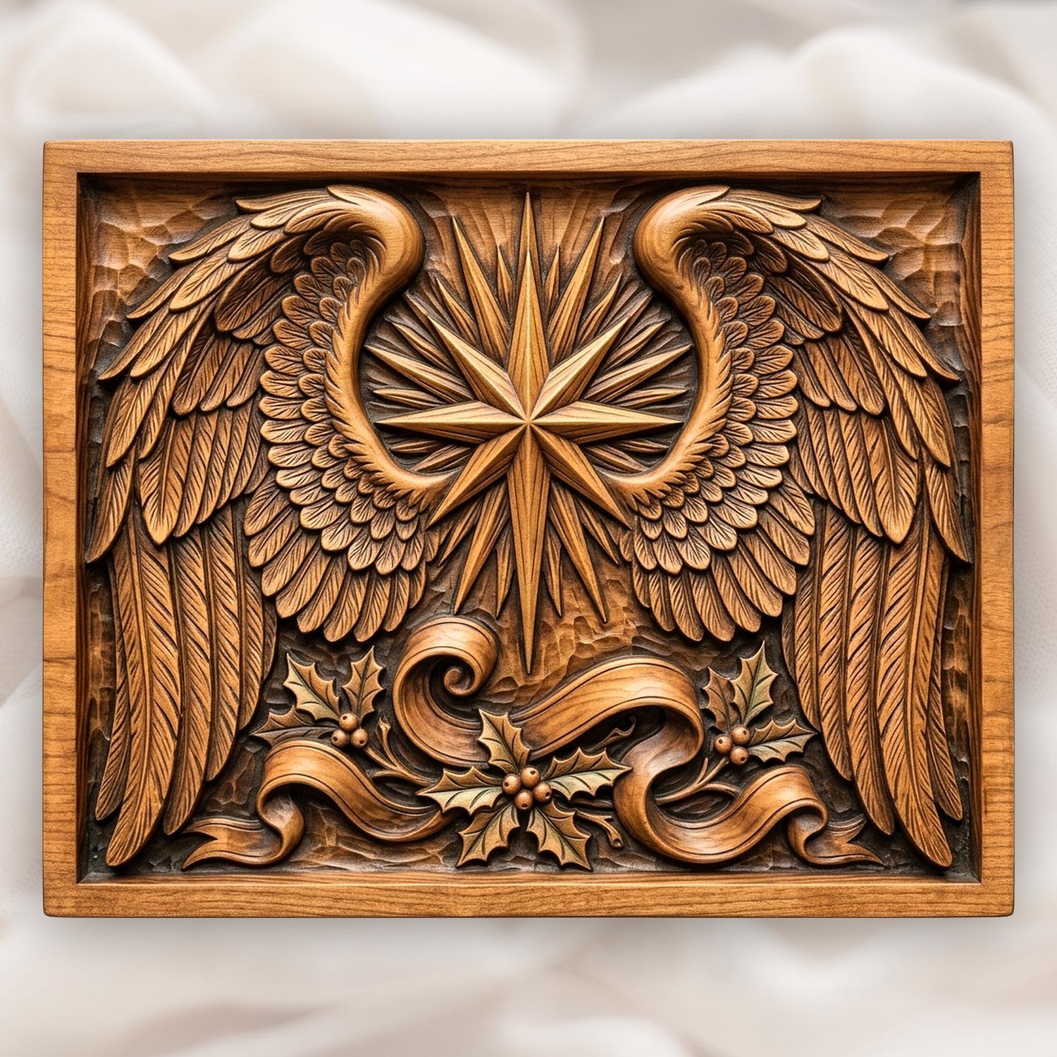 Christmas Angel Wings Star CNC Relief STL bas-relief STL design