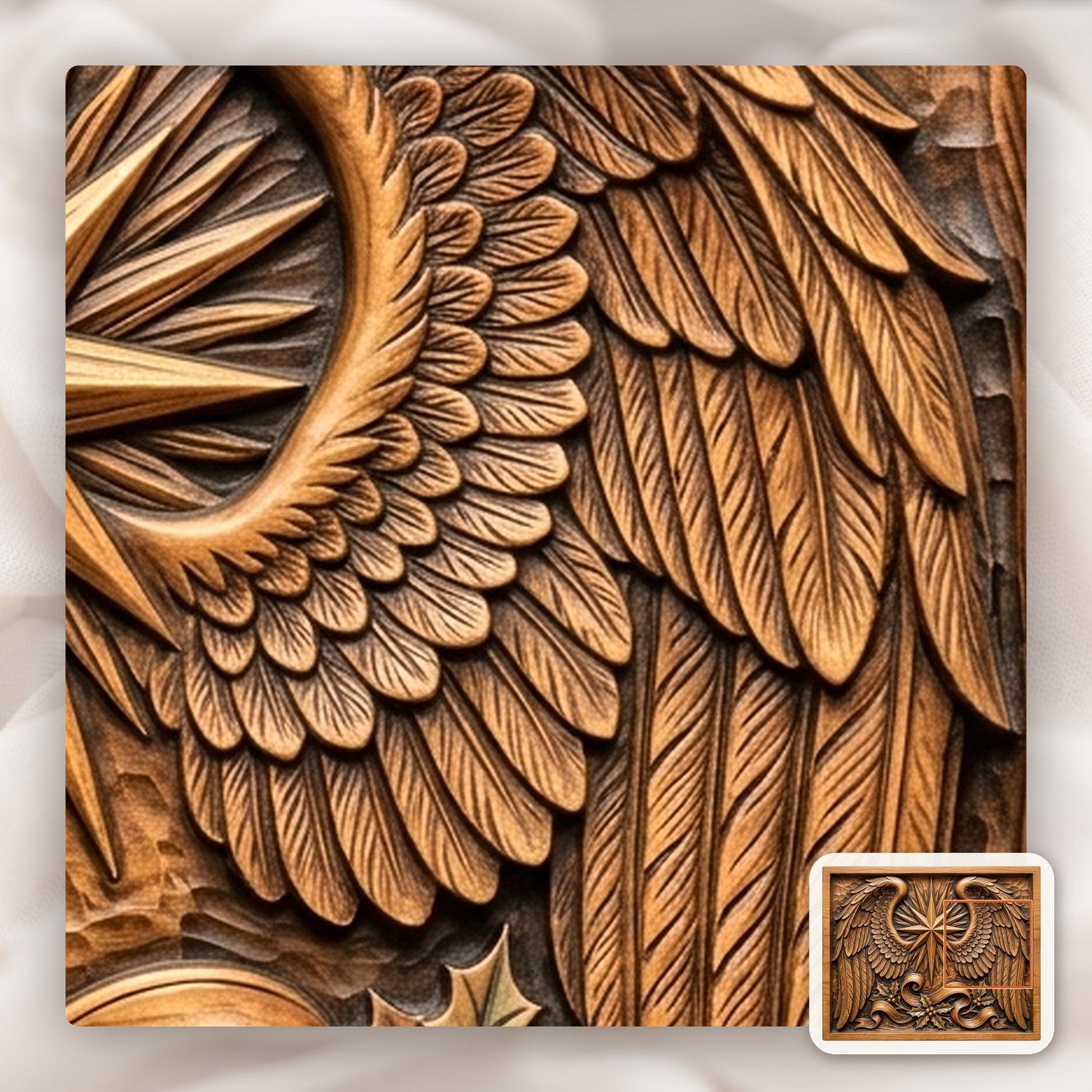 Christmas Angel Wings Star CNC Relief STL bas-relief STL — view 11