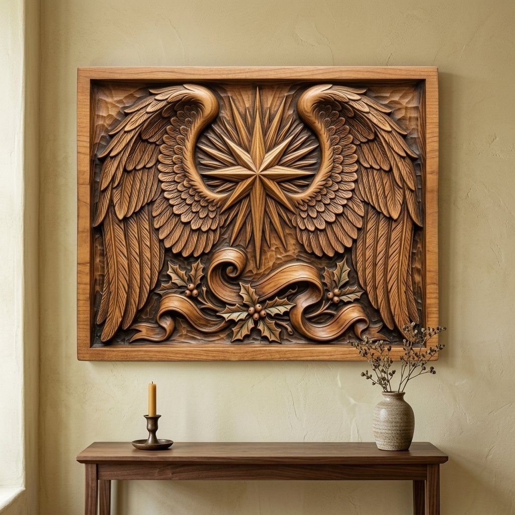 Christmas Angel Wings Star CNC Relief STL bas-relief STL — view 13