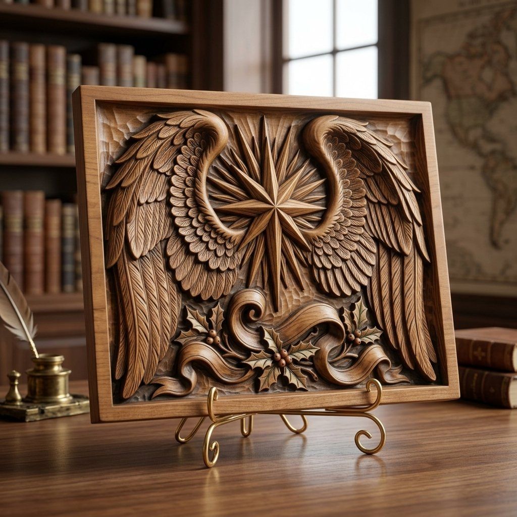 Christmas Angel Wings Star CNC Relief STL bas-relief STL — view 14