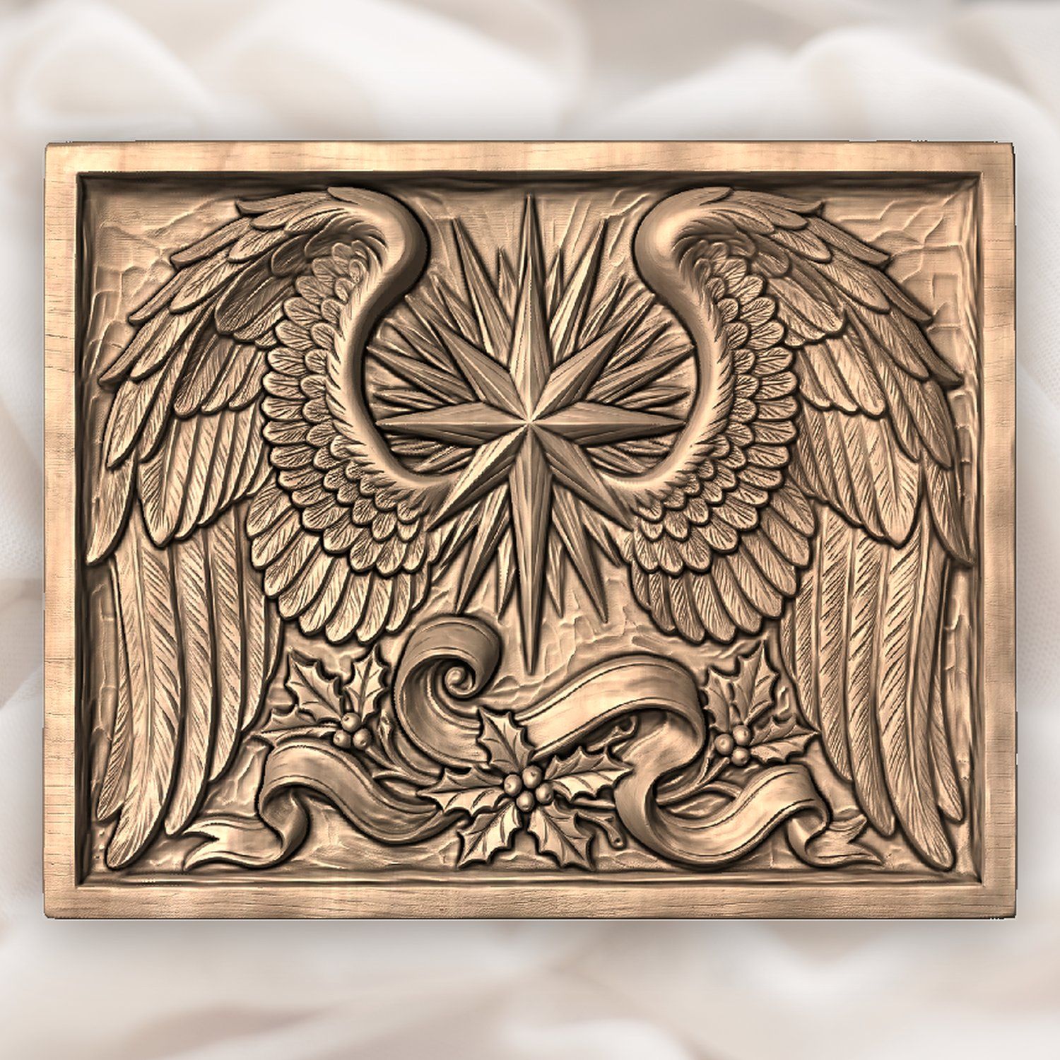 Christmas Angel Wings Star CNC Relief STL bas-relief STL — view 3