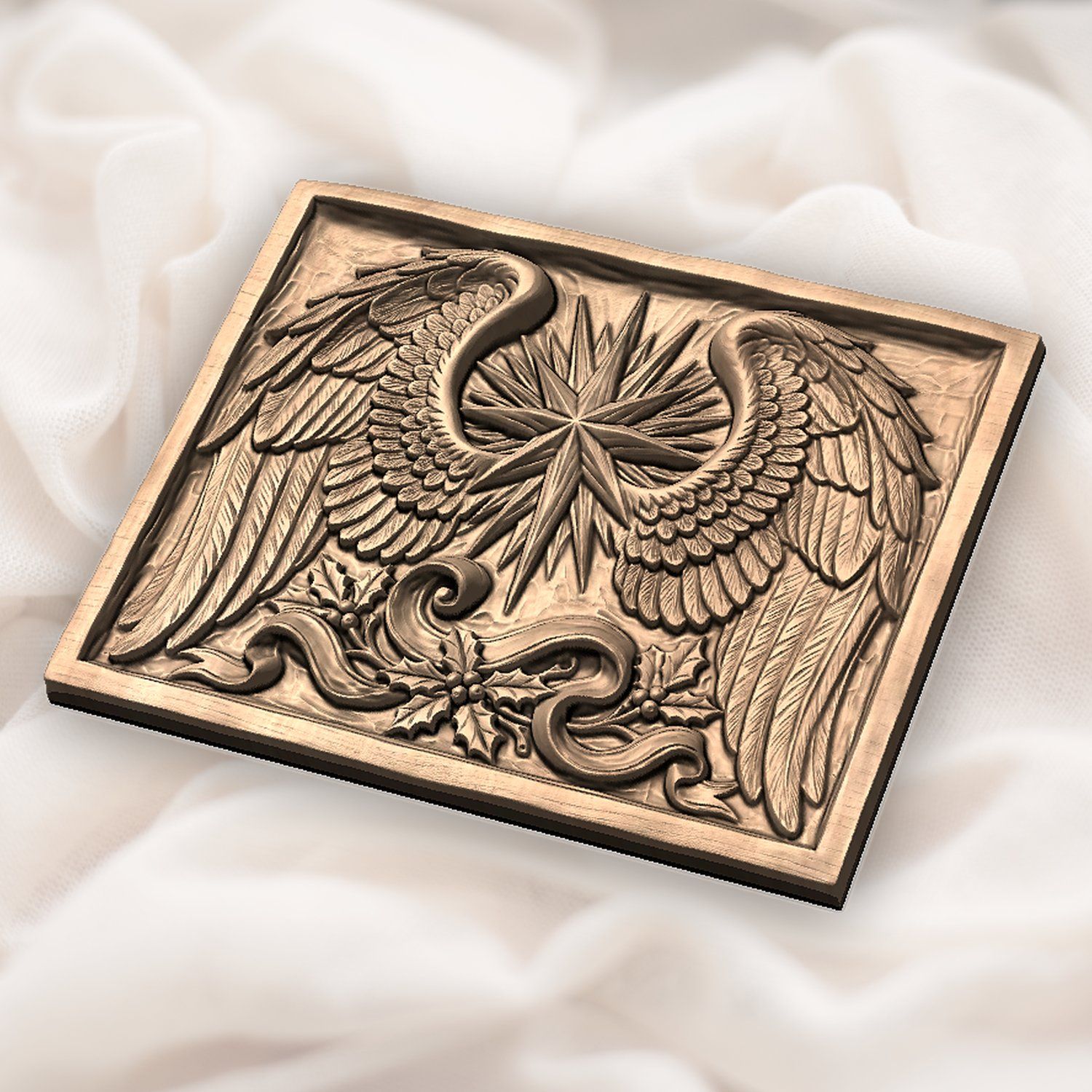 Christmas Angel Wings Star CNC Relief STL bas-relief STL — view 4