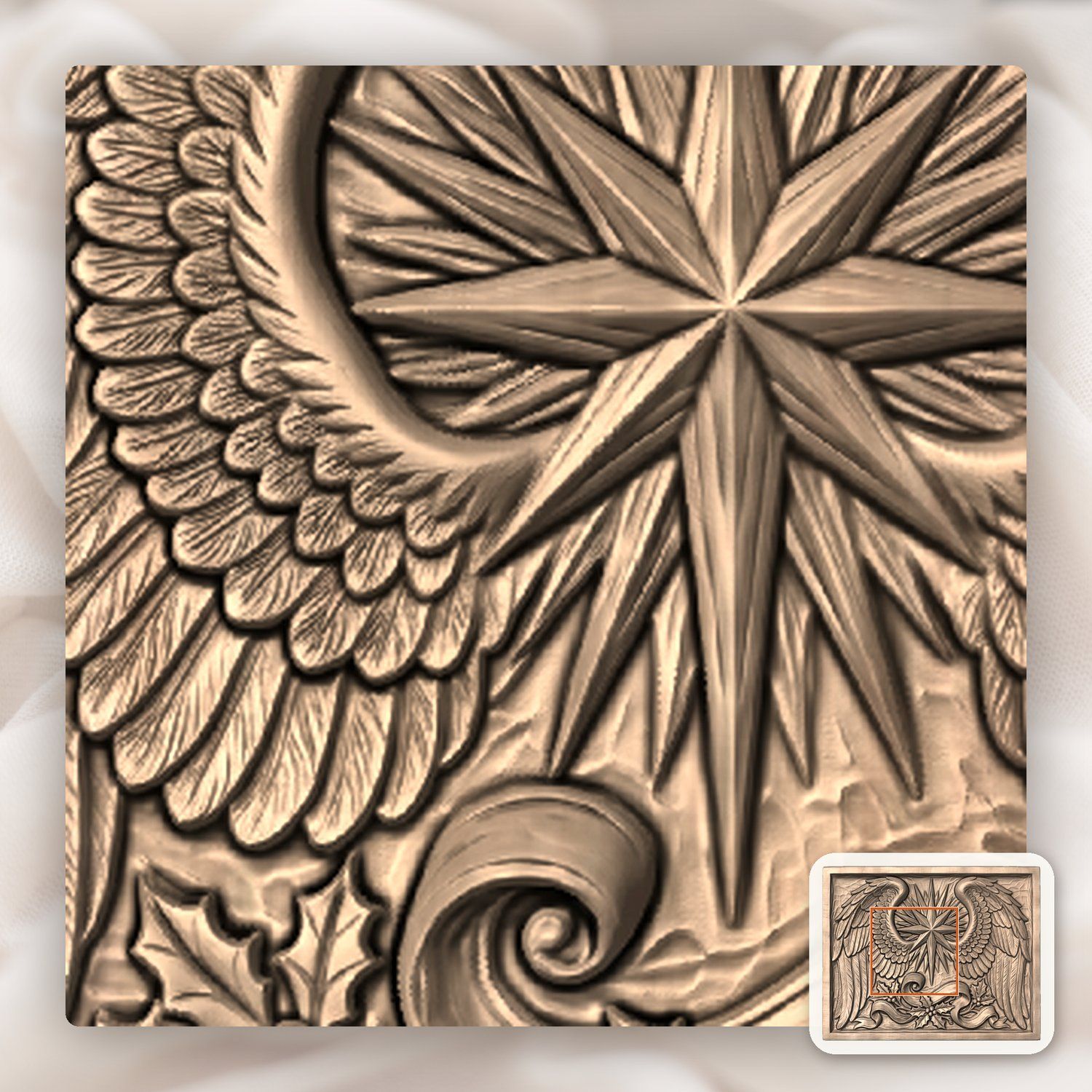 Christmas Angel Wings Star CNC Relief STL bas-relief STL — view 6