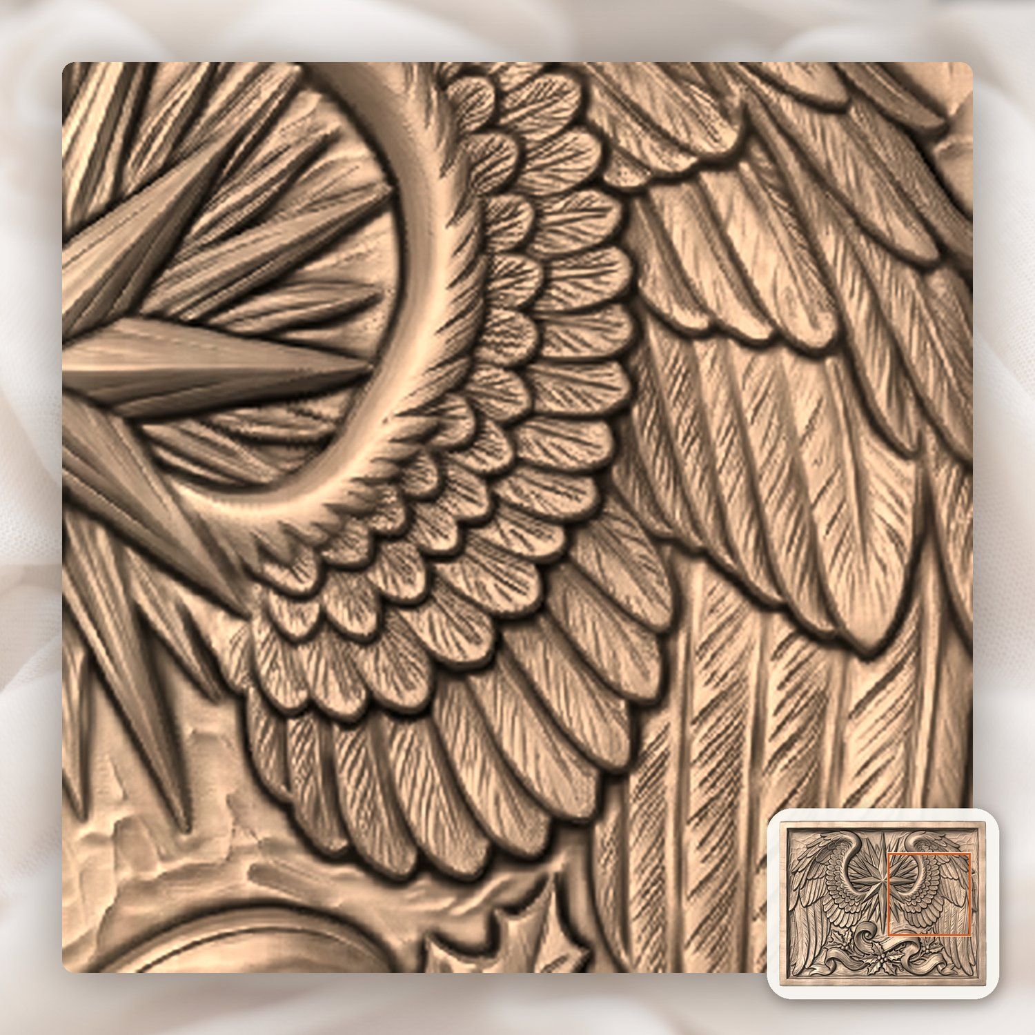 Christmas Angel Wings Star CNC Relief STL bas-relief STL — view 7