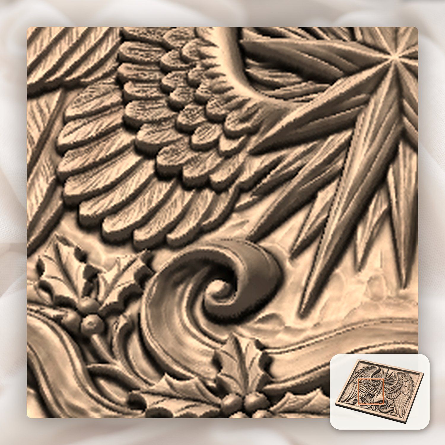 Christmas Angel Wings Star CNC Relief STL bas-relief STL — view 8